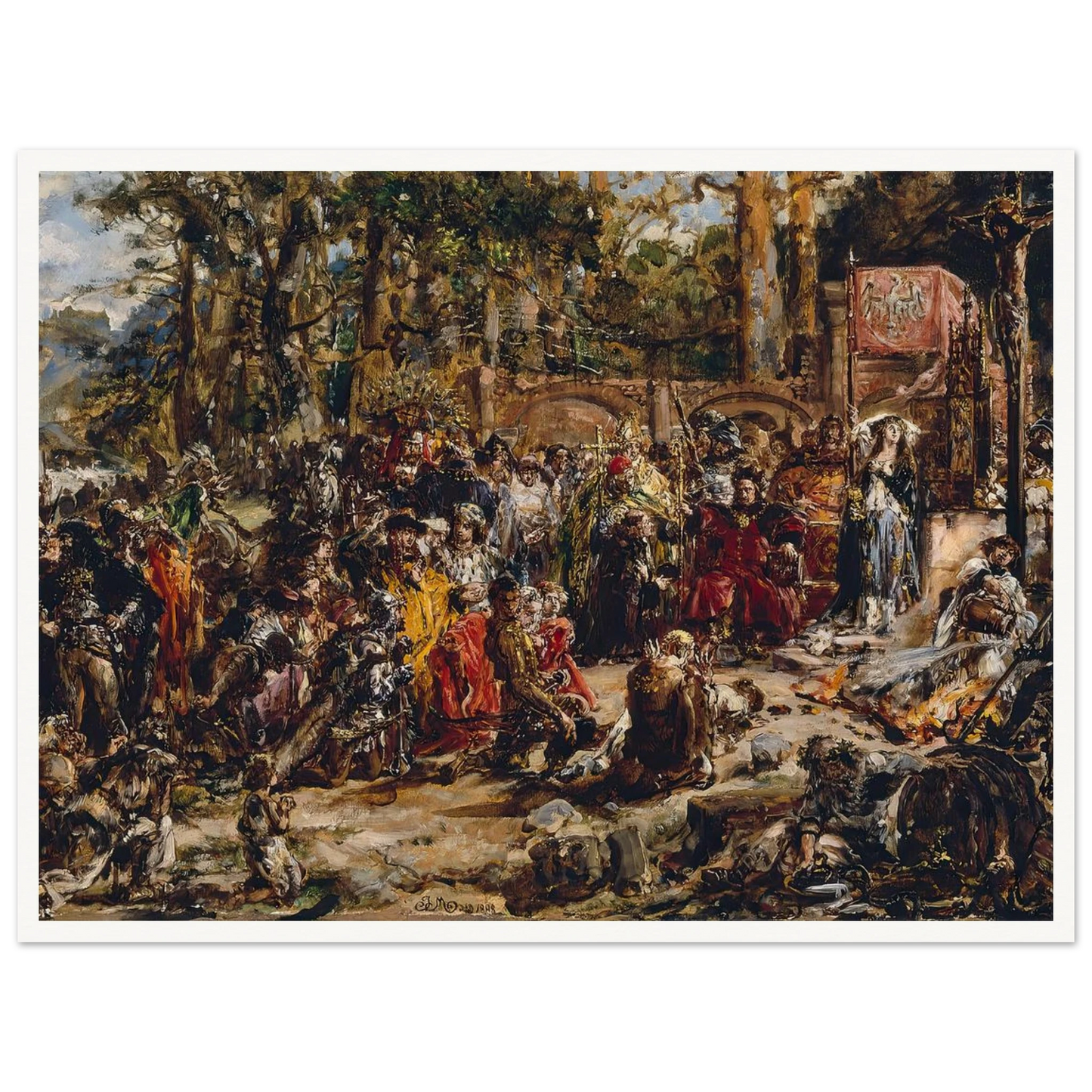 Baptism of Lithuania, from the series “History of Civilization in Poland” (1888) Art Print | Jan Matejko - Framed Poster - 30x40 cm / 12x16″ - Black frame