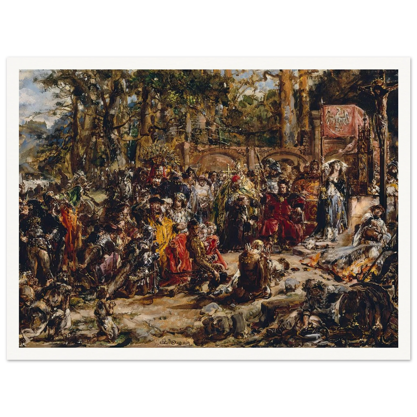 Baptism of Lithuania, from the series “History of Civilization in Poland” (1888) Art Print | Jan Matejko - Framed Poster - 30x40 cm / 12x16″ - Black frame