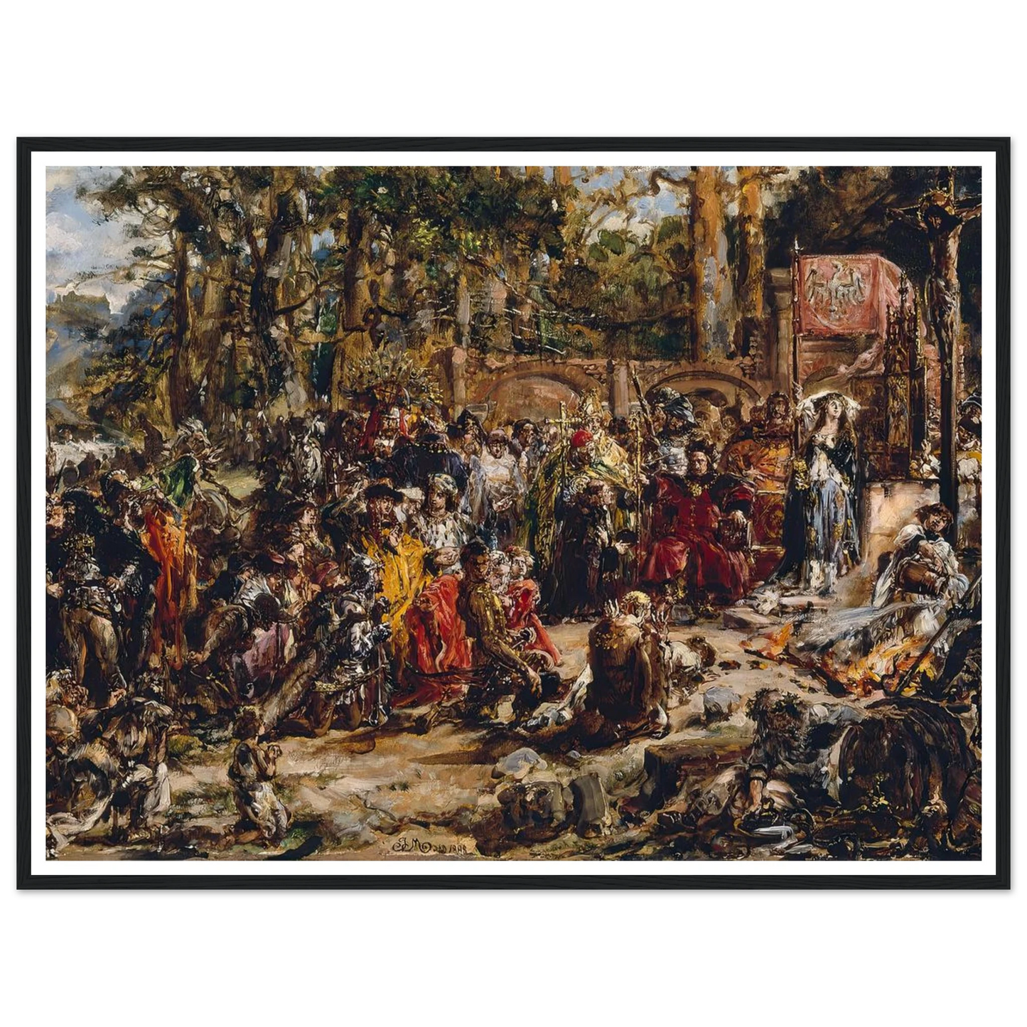 Baptism of Lithuania, from the series “History of Civilization in Poland” (1888) Art Print | Jan Matejko - Framed Poster - 30x40 cm / 12x16″ - Black frame