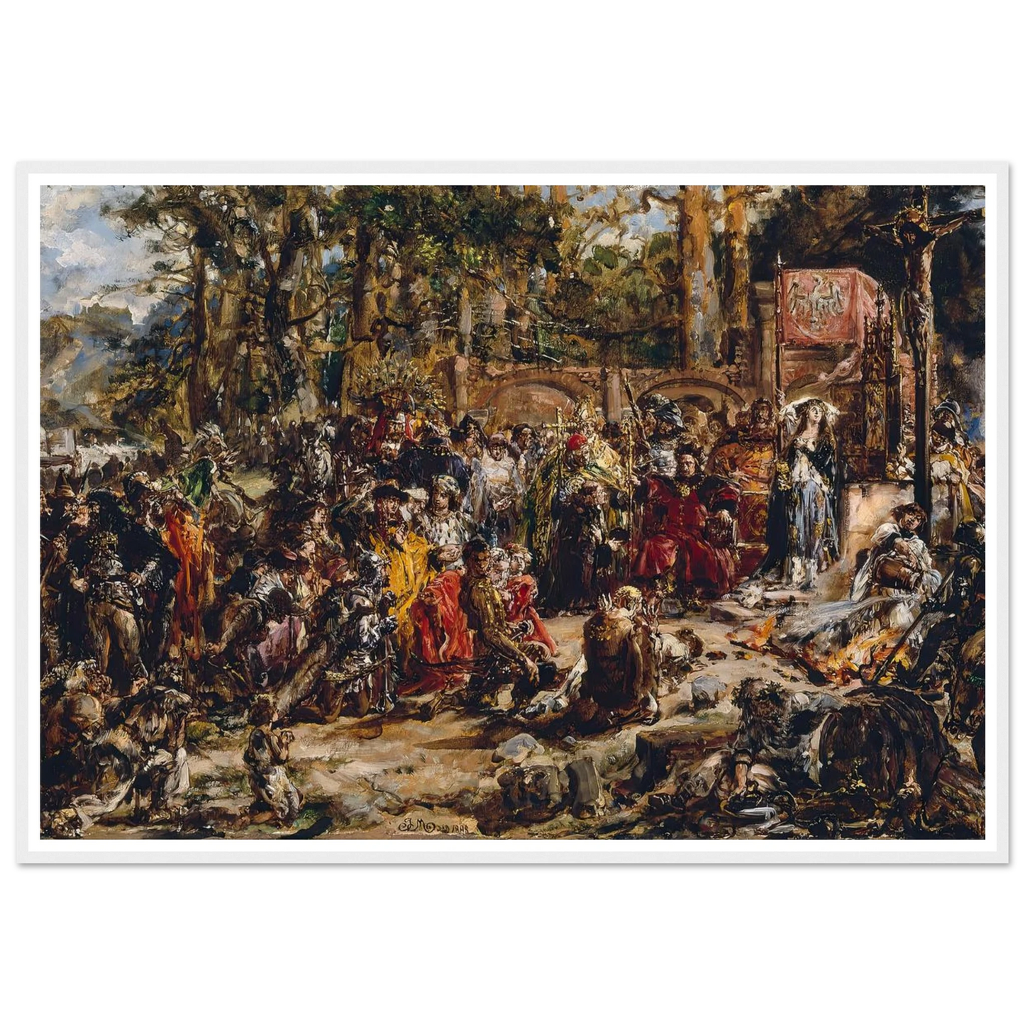 Baptism of Lithuania, from the series “History of Civilization in Poland” (1888) Art Print | Jan Matejko - Framed Poster - 30x40 cm / 12x16″ - Black frame