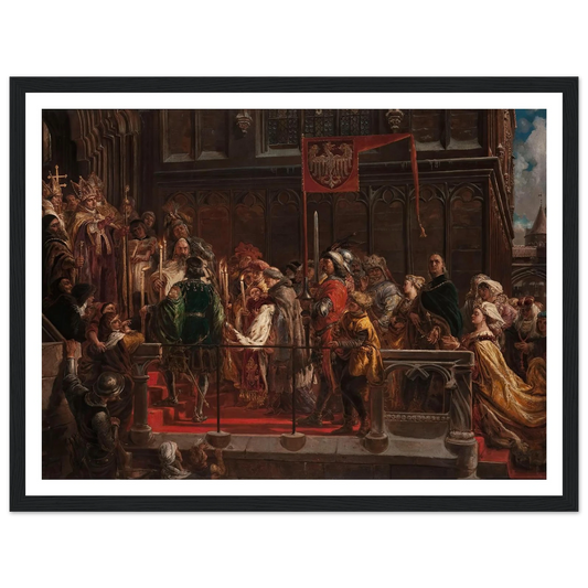 Baptism of Władysław Warneńczyk, 18 February 1425 (1881) Art Print | Jan Matejko - Framed Poster - 30x40 cm / 12x16″ - Black frame