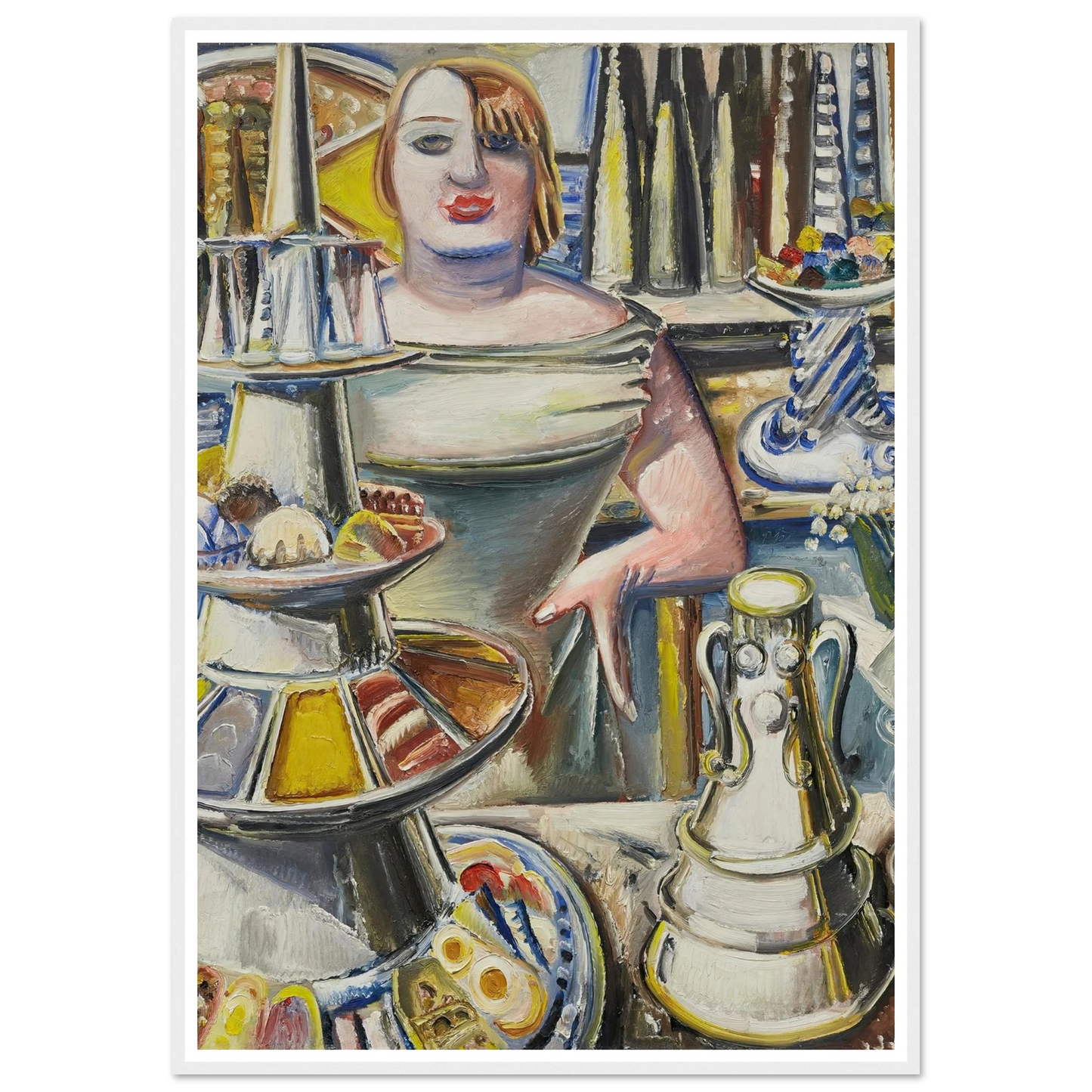 Bardame (Barmaid) (1932) Art Print | Paul Kleinschmidt - Framed Poster - 30x40 cm / 12x16″ - Black frame