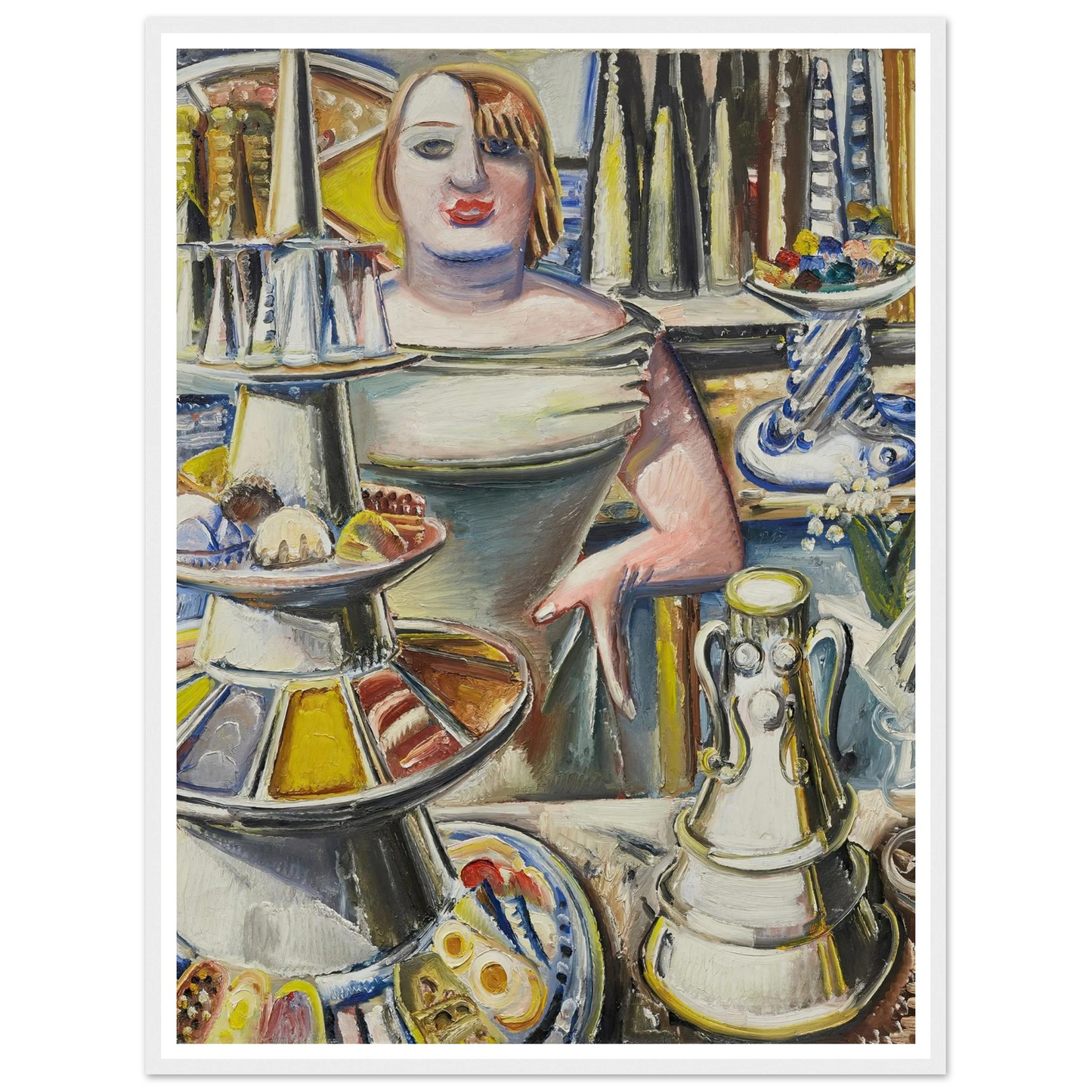 Bardame (Barmaid) (1932) Art Print | Paul Kleinschmidt - Framed Poster - 30x40 cm / 12x16″ - Black frame