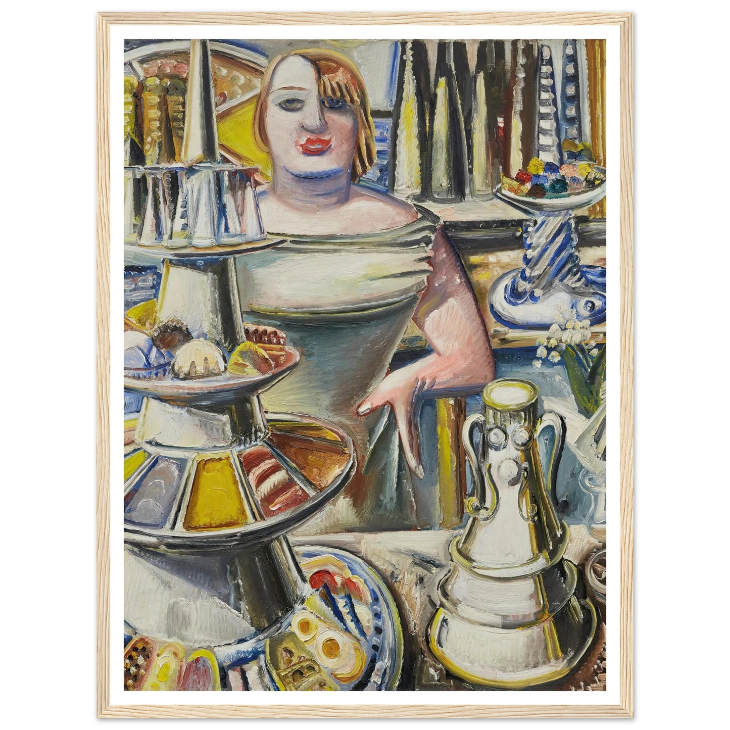 Bardame (Barmaid) (1932) Art Print | Paul Kleinschmidt - Framed Poster - 30x40 cm / 12x16″ - Black frame