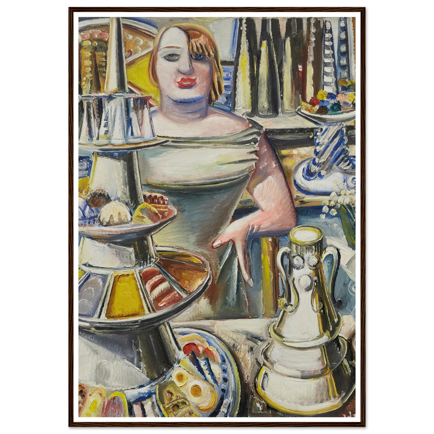 Bardame (Barmaid) (1932) Art Print | Paul Kleinschmidt - Framed Poster - 30x40 cm / 12x16″ - Black frame