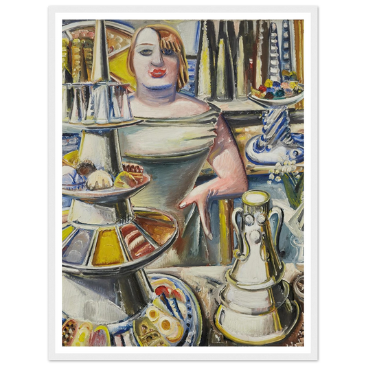 Bardame (Barmaid) (1932) Art Print | Paul Kleinschmidt - Framed Poster - 30x40 cm / 12x16″ - Black frame