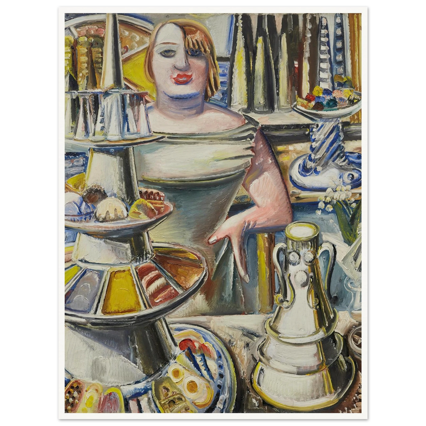 Bardame (Barmaid) (1932) Art Print | Paul Kleinschmidt - Framed Poster - 30x40 cm / 12x16″ - Black frame