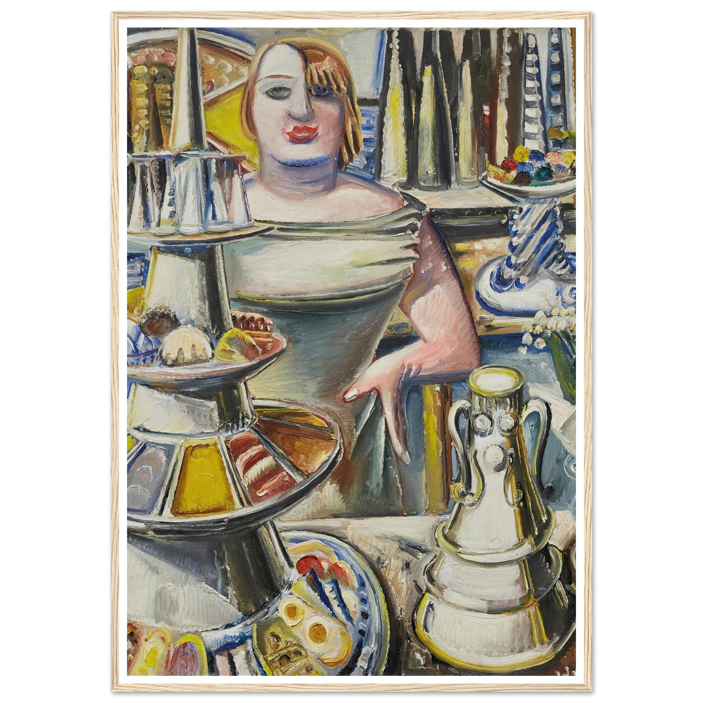 Bardame (Barmaid) (1932) Art Print | Paul Kleinschmidt - Framed Poster - 30x40 cm / 12x16″ - Black frame