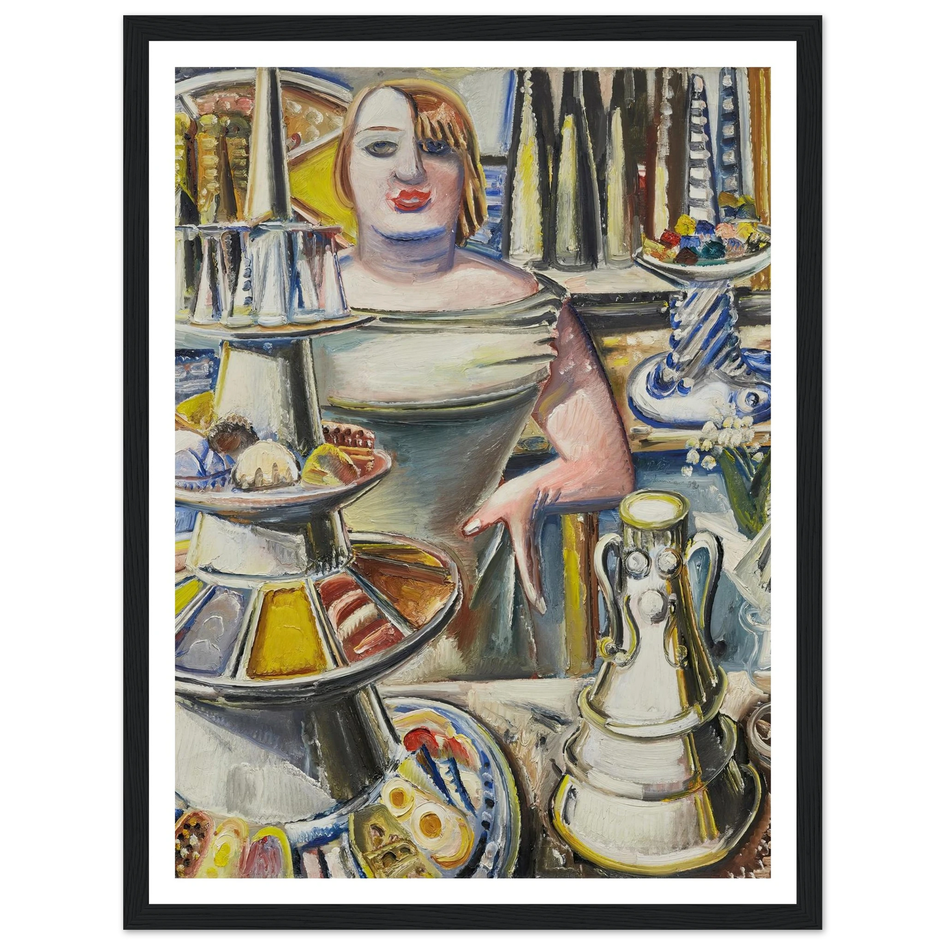 Bardame (Barmaid) (1932) Art Print | Paul Kleinschmidt - Framed Poster - 30x40 cm / 12x16″ - Black frame