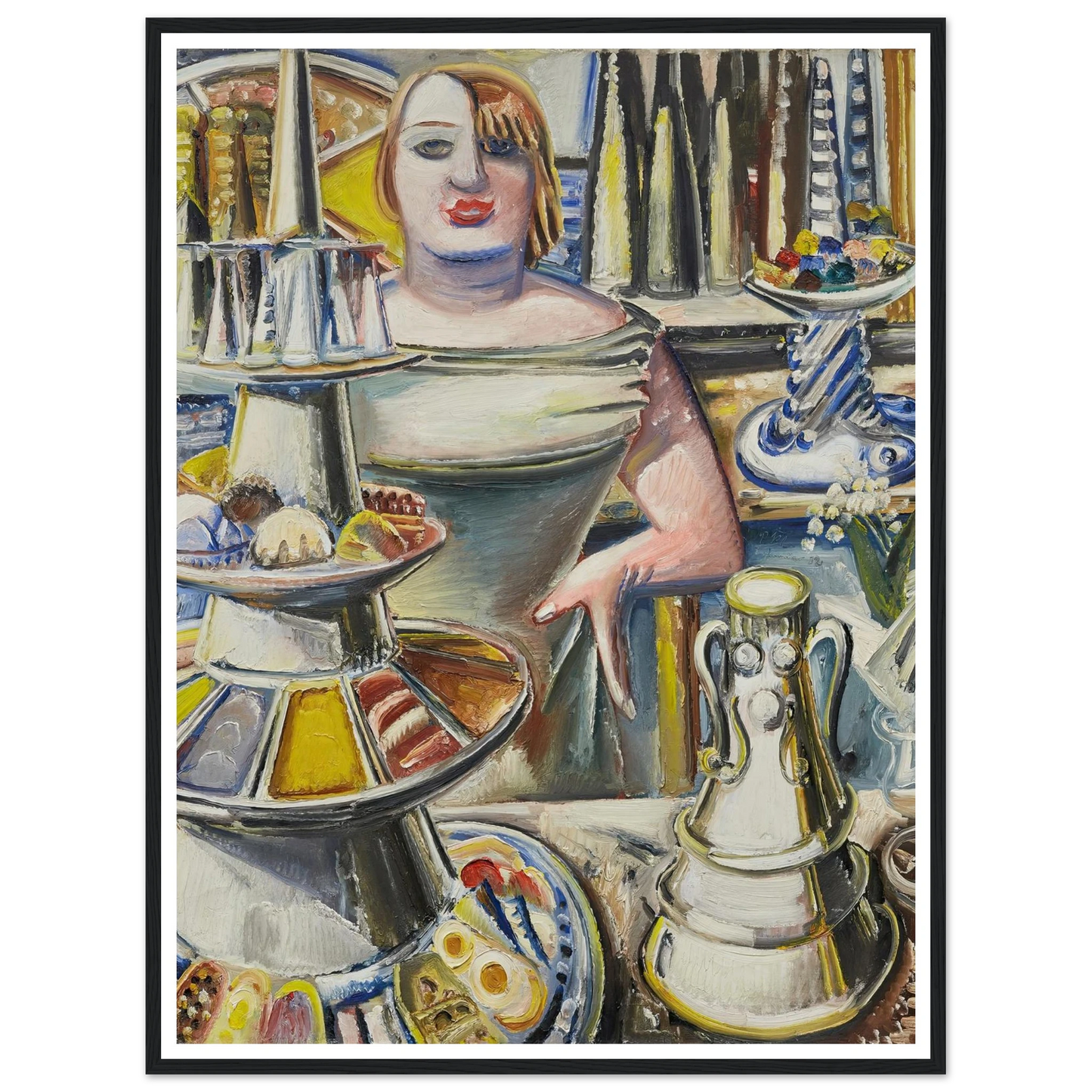 Bardame (Barmaid) (1932) Art Print | Paul Kleinschmidt - Framed Poster - 30x40 cm / 12x16″ - Black frame