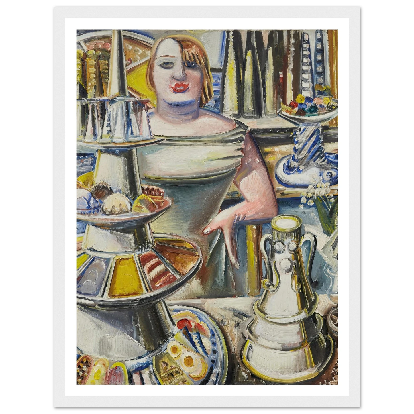Bardame (Barmaid) (1932) Art Print | Paul Kleinschmidt - Framed Poster - 30x40 cm / 12x16″ - Black frame