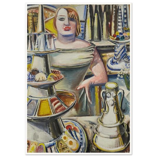 Bardame (Barmaid) (1932) Art Print | Paul Kleinschmidt - Framed Poster - 30x40 cm / 12x16″ - Black frame