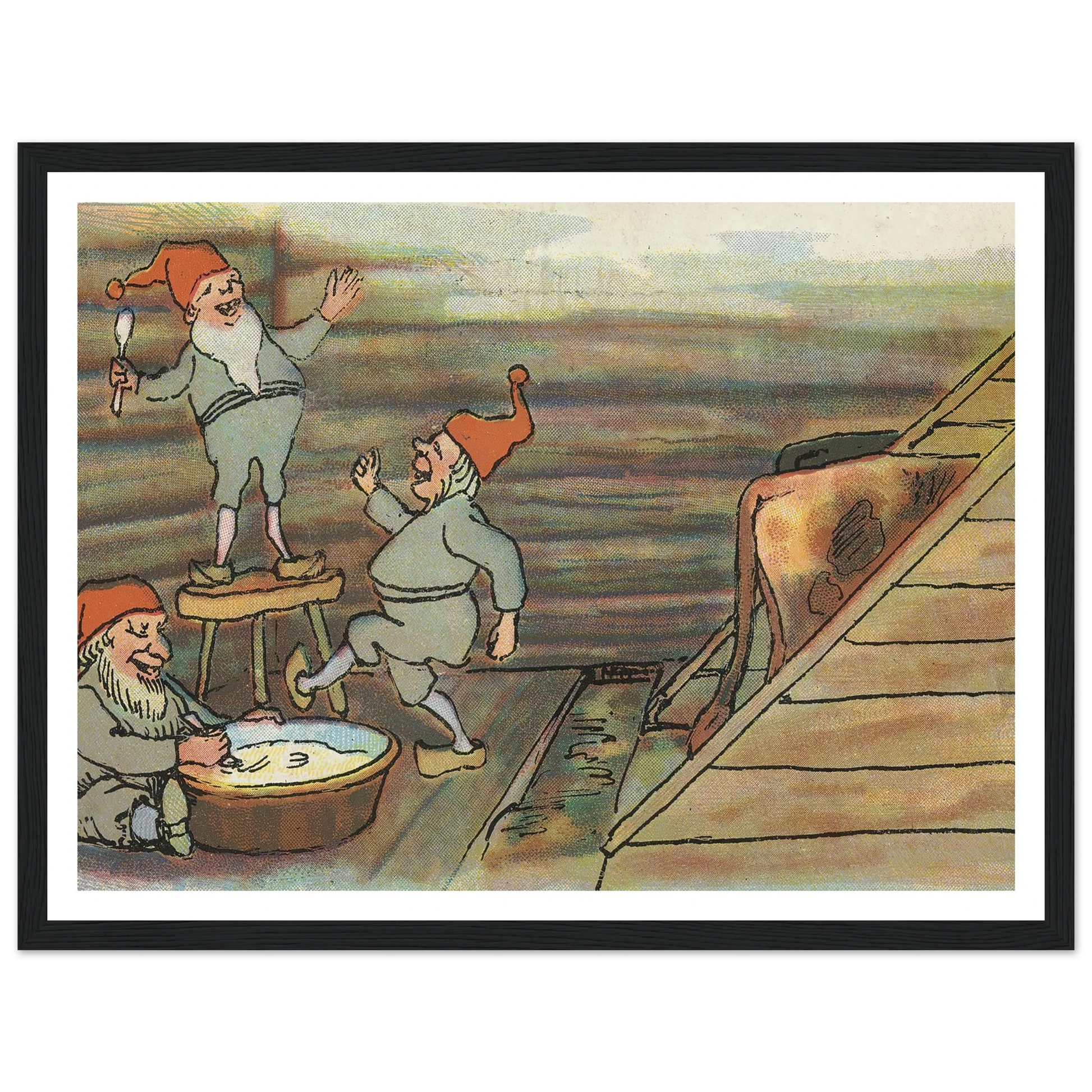Barnyard Merriment And Feast - Framed Poster - 30x40 cm / 12x16″ - Black frame