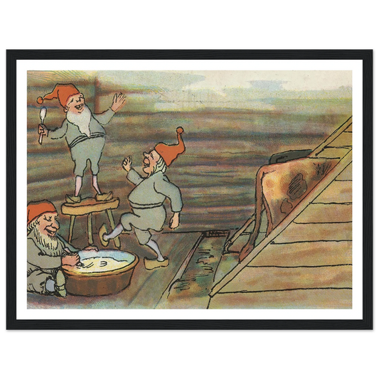 Barnyard Merriment And Feast - Framed Poster - 30x40 cm / 12x16″ - Black frame