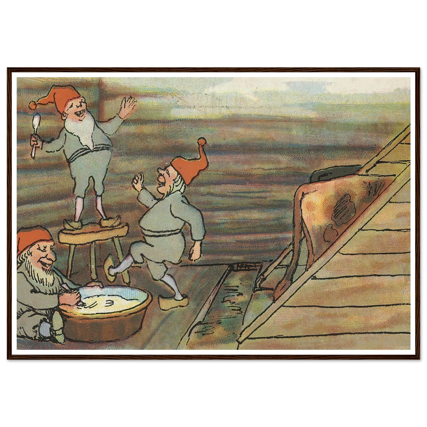 Barnyard Merriment And Feast - Framed Poster - 30x40 cm / 12x16″ - Black frame