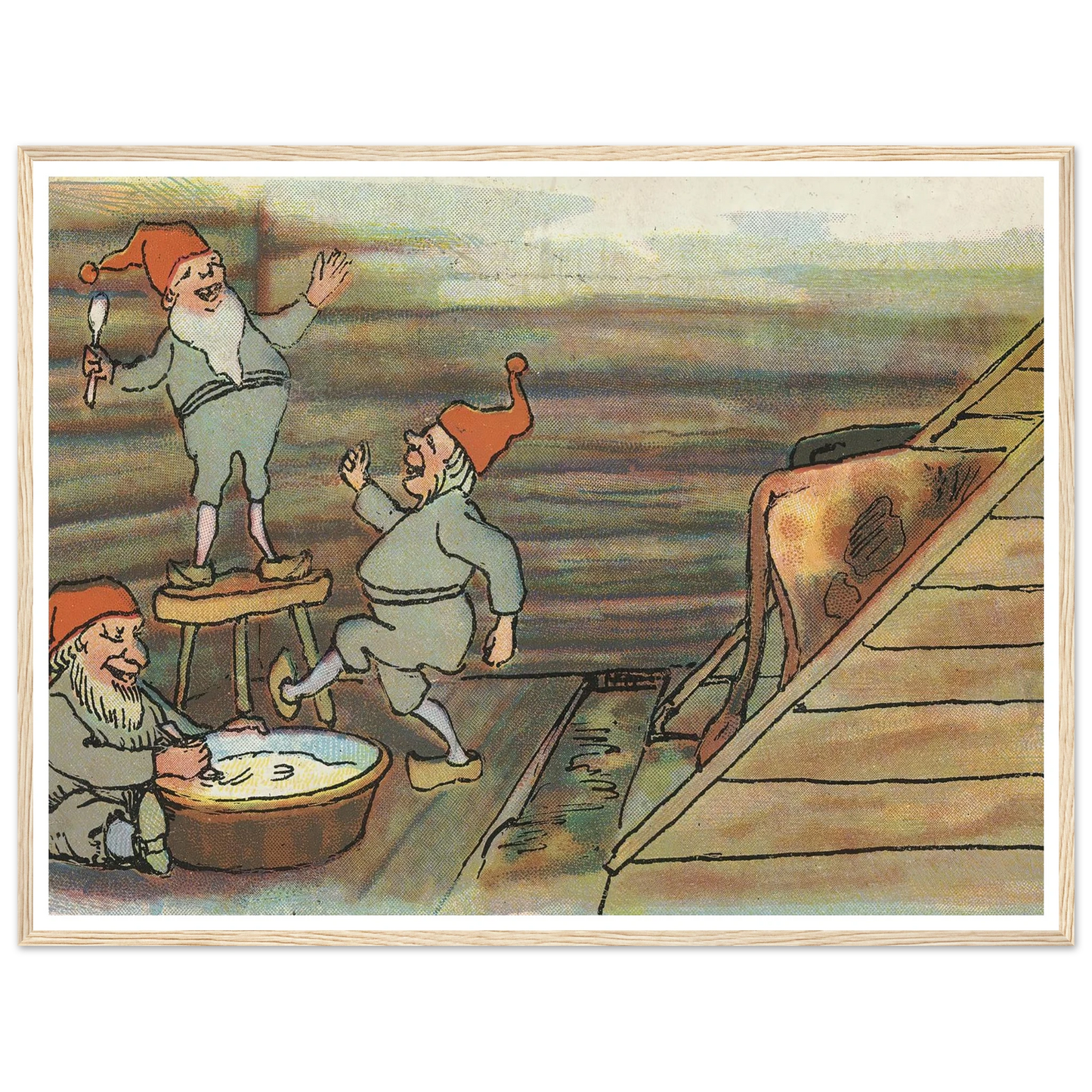 Barnyard Merriment And Feast - Framed Poster - 30x40 cm / 12x16″ - Black frame