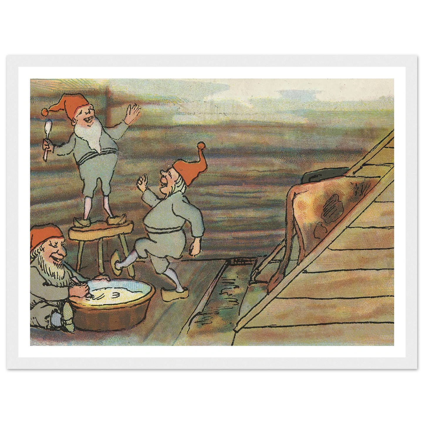 Barnyard Merriment And Feast - Framed Poster - 30x40 cm / 12x16″ - Black frame