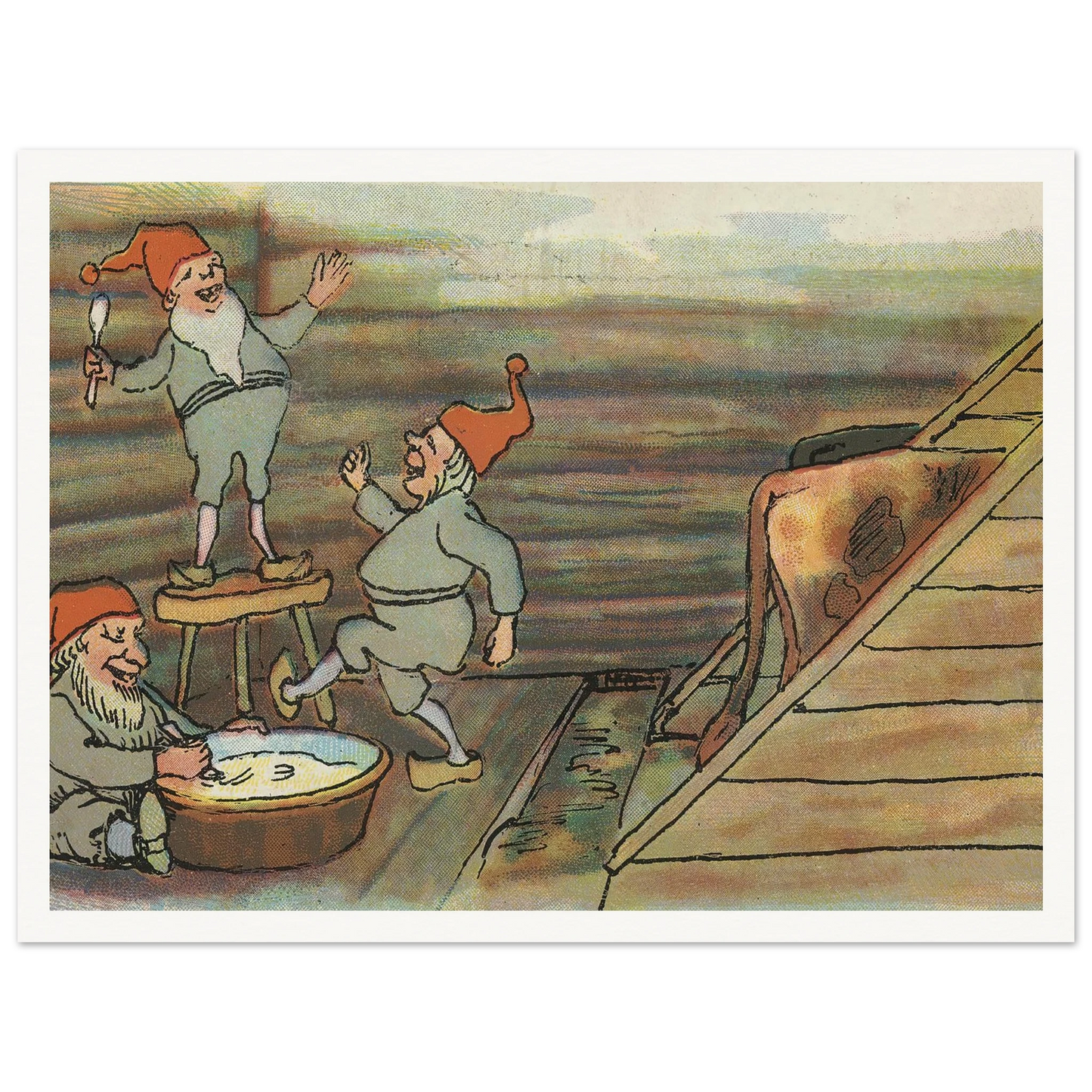 Barnyard Merriment And Feast - Framed Poster - 30x40 cm / 12x16″ - Black frame