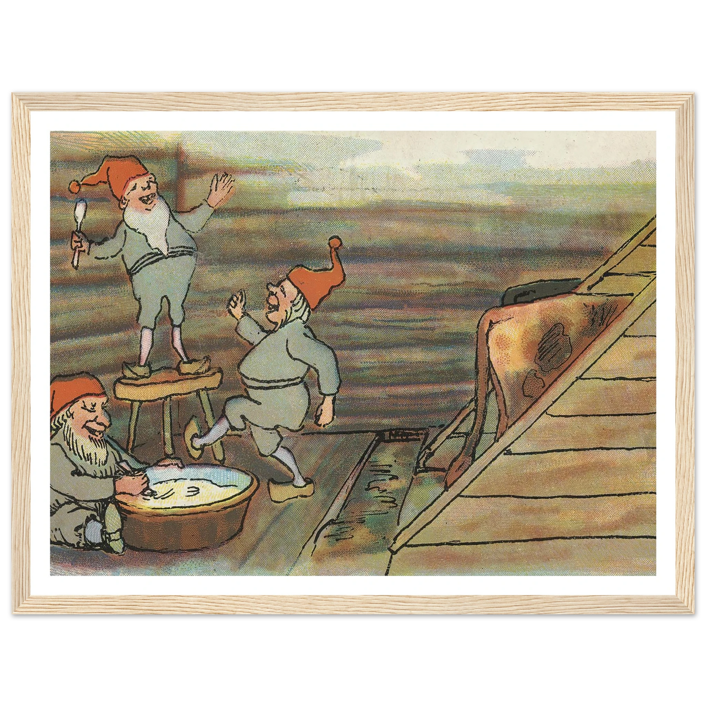 Barnyard Merriment And Feast - Framed Poster - 30x40 cm / 12x16″ - Black frame