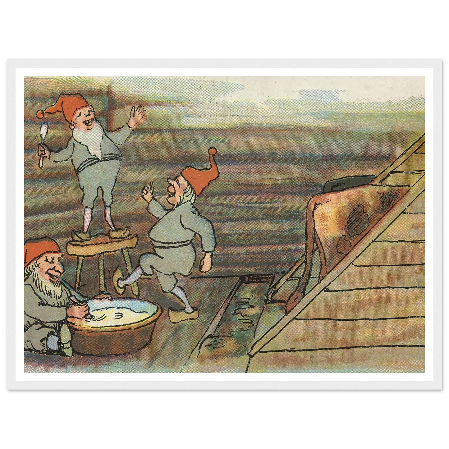 Barnyard Merriment And Feast - Framed Poster - 30x40 cm / 12x16″ - Black frame