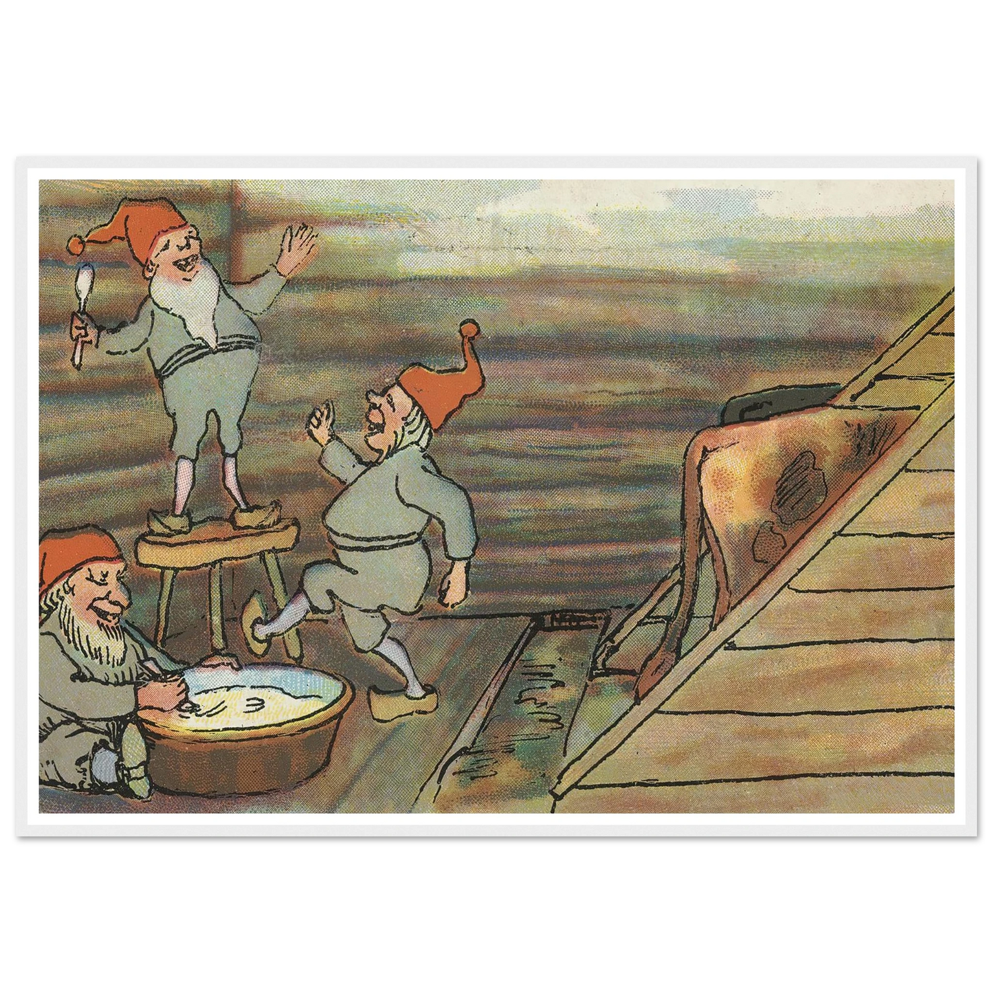 Barnyard Merriment And Feast - Framed Poster - 30x40 cm / 12x16″ - Black frame