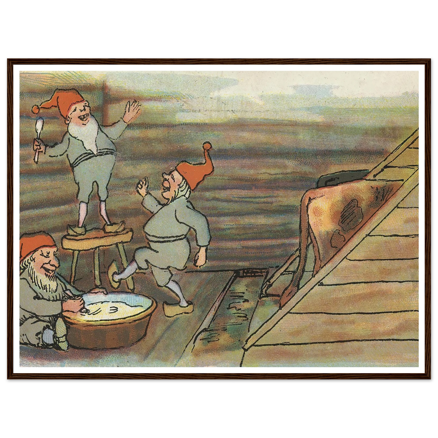 Barnyard Merriment And Feast - Framed Poster - 30x40 cm / 12x16″ - Black frame
