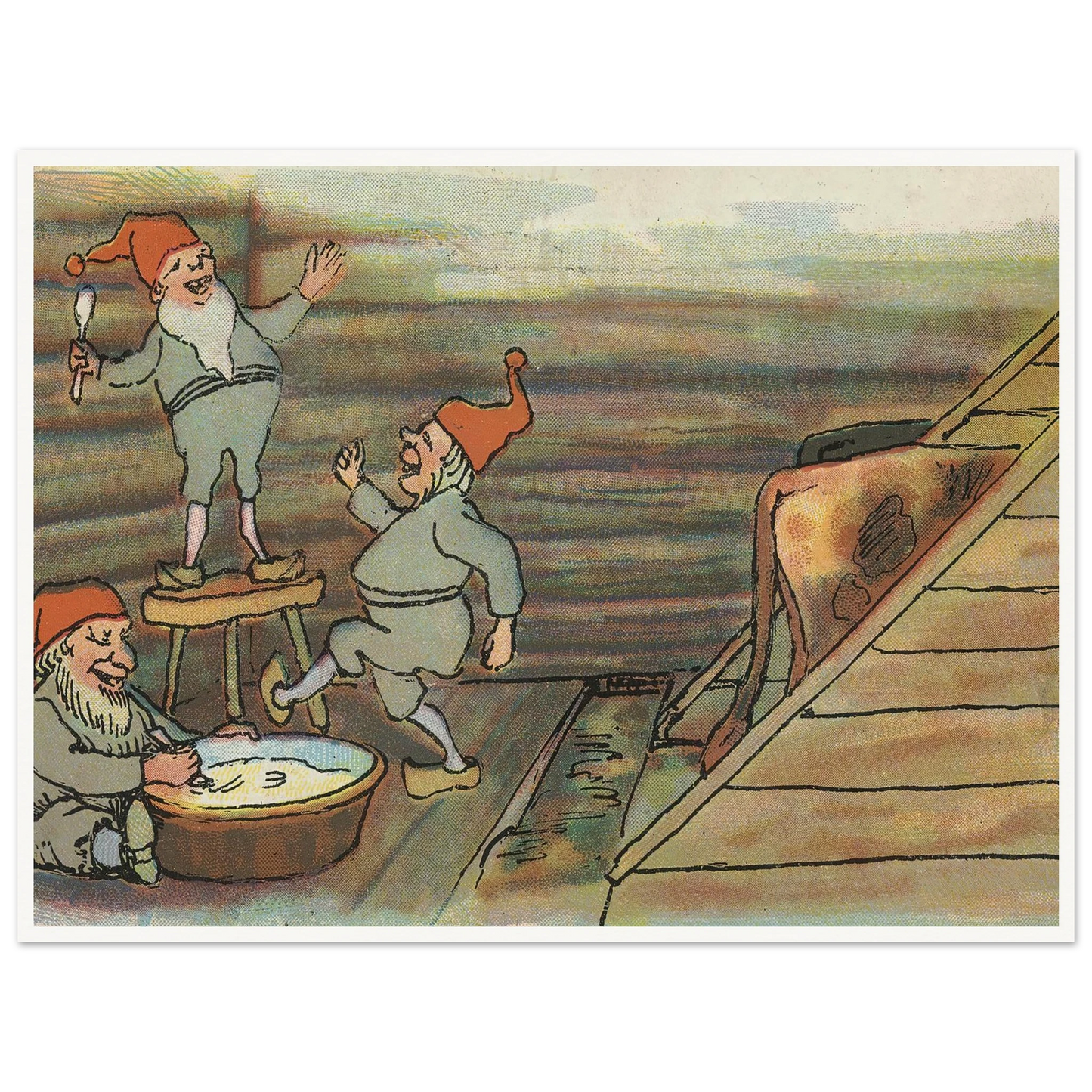 Barnyard Merriment And Feast - Framed Poster - 30x40 cm / 12x16″ - Black frame
