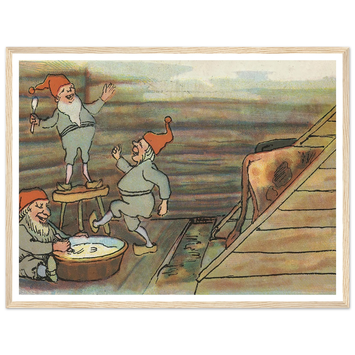 Barnyard Merriment And Feast - Framed Poster - 30x40 cm / 12x16″ - Black frame