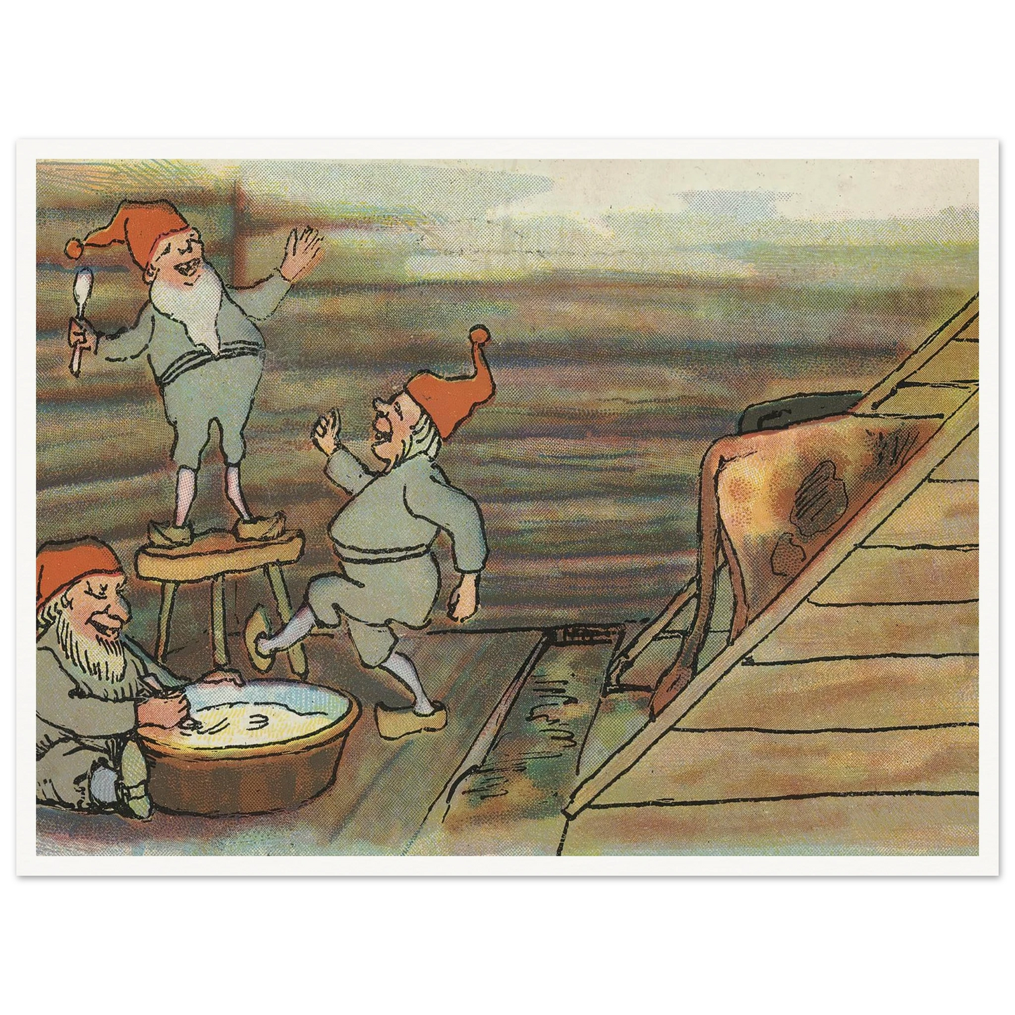 Barnyard Merriment And Feast - Framed Poster - 30x40 cm / 12x16″ - Black frame
