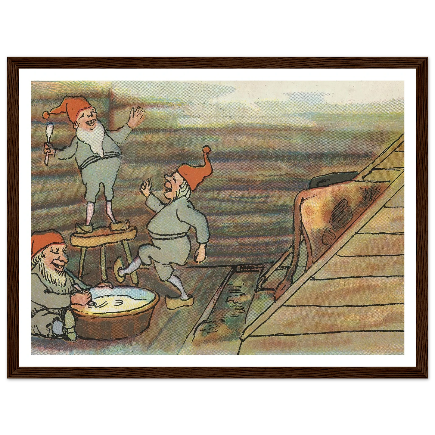Barnyard Merriment And Feast - Framed Poster - 30x40 cm / 12x16″ - Black frame
