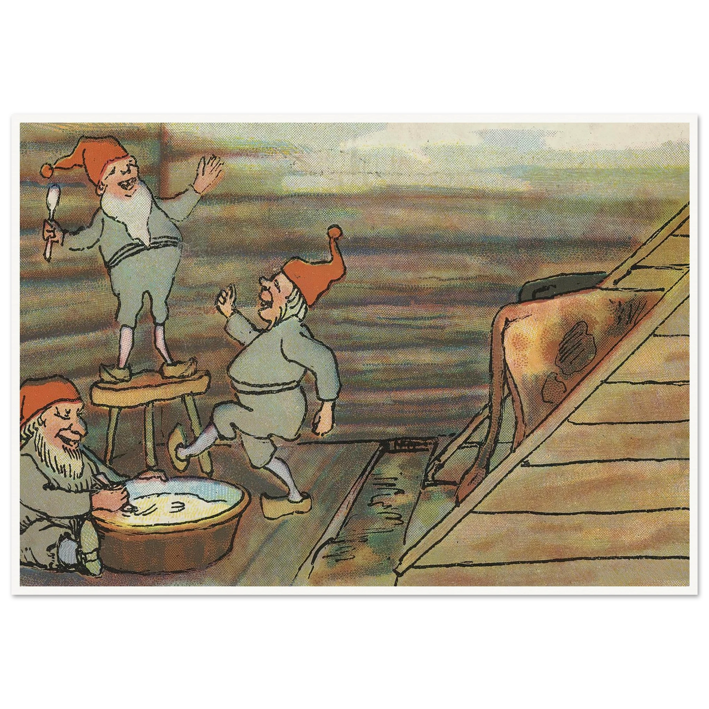 Barnyard Merriment And Feast - Framed Poster - 30x40 cm / 12x16″ - Black frame