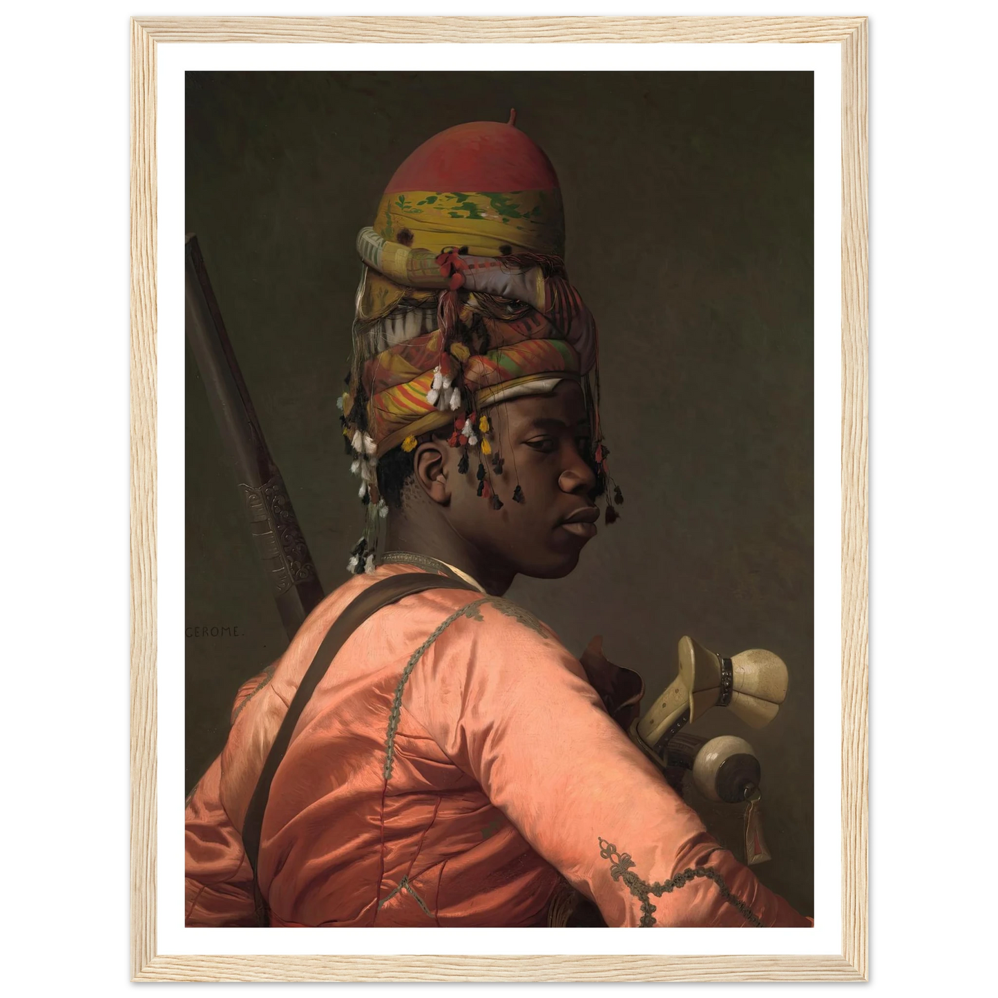 Bashi-Bazouk (1868) Art Print | Jean Leon Gerome - Framed Poster - 30x40 cm / 12x16″ - Black frame