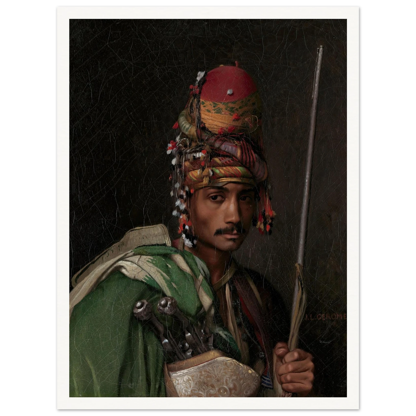 Bashi-Bazouk (ca. 1868–69) Art Print | Jean Leon Gerome - Framed Poster - 30x40 cm / 12x16″ - Black frame