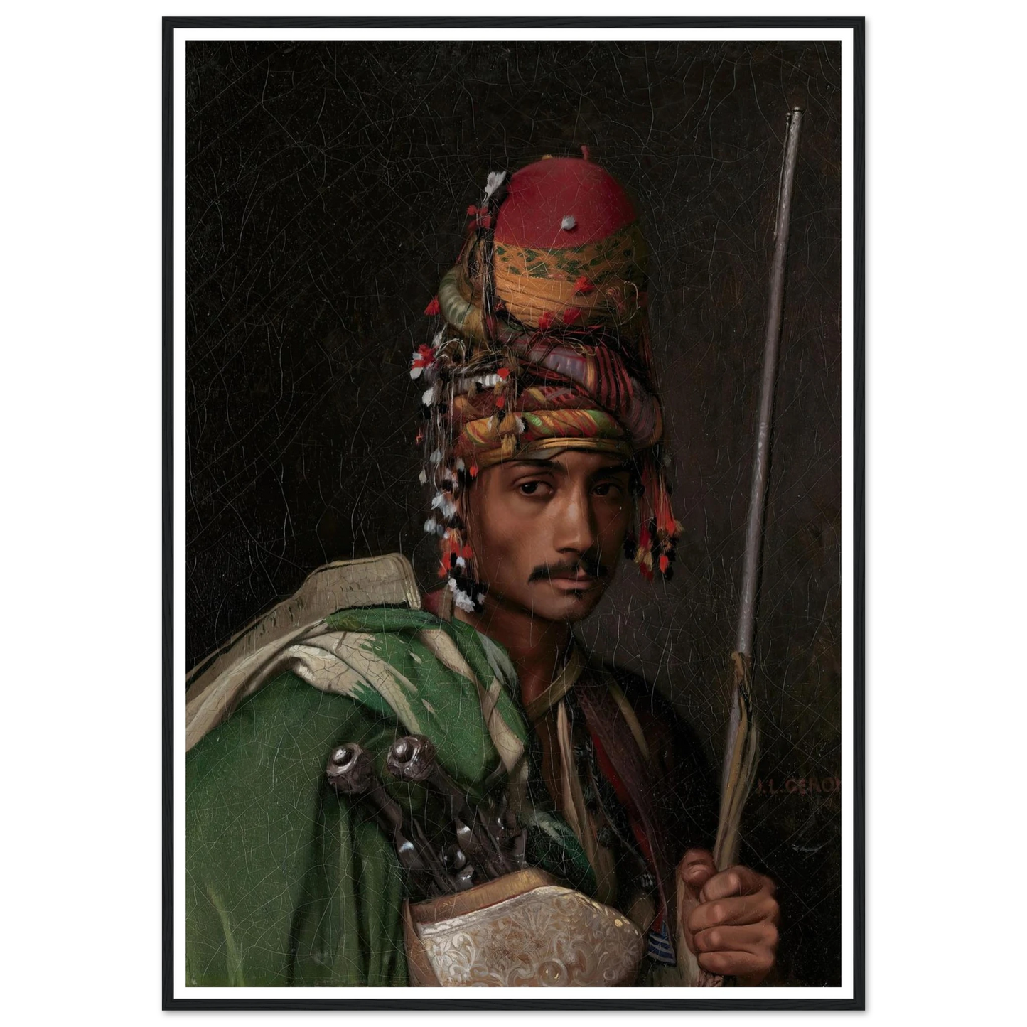 Bashi-Bazouk (ca. 1868–69) Art Print | Jean Leon Gerome - Framed Poster - 30x40 cm / 12x16″ - Black frame