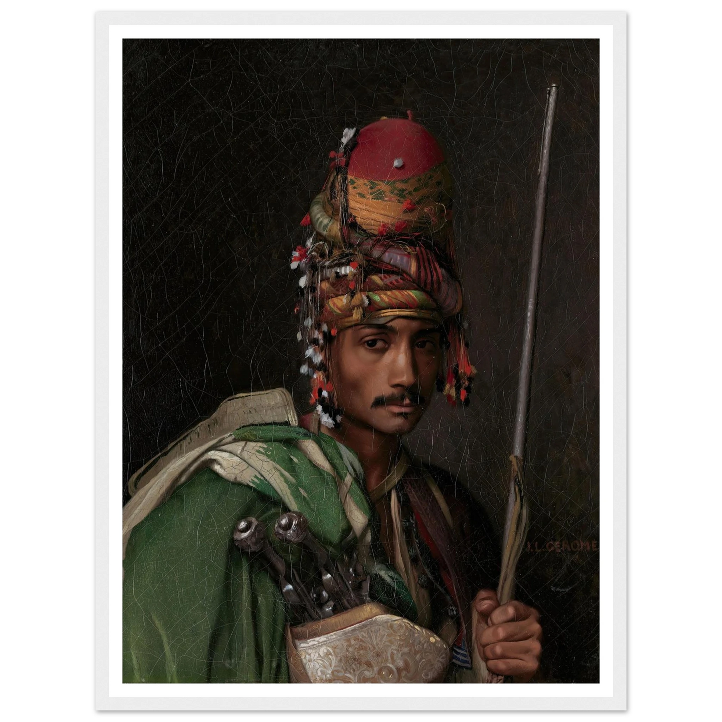 Bashi-Bazouk (ca. 1868–69) Art Print | Jean Leon Gerome - Framed Poster - 30x40 cm / 12x16″ - Black frame