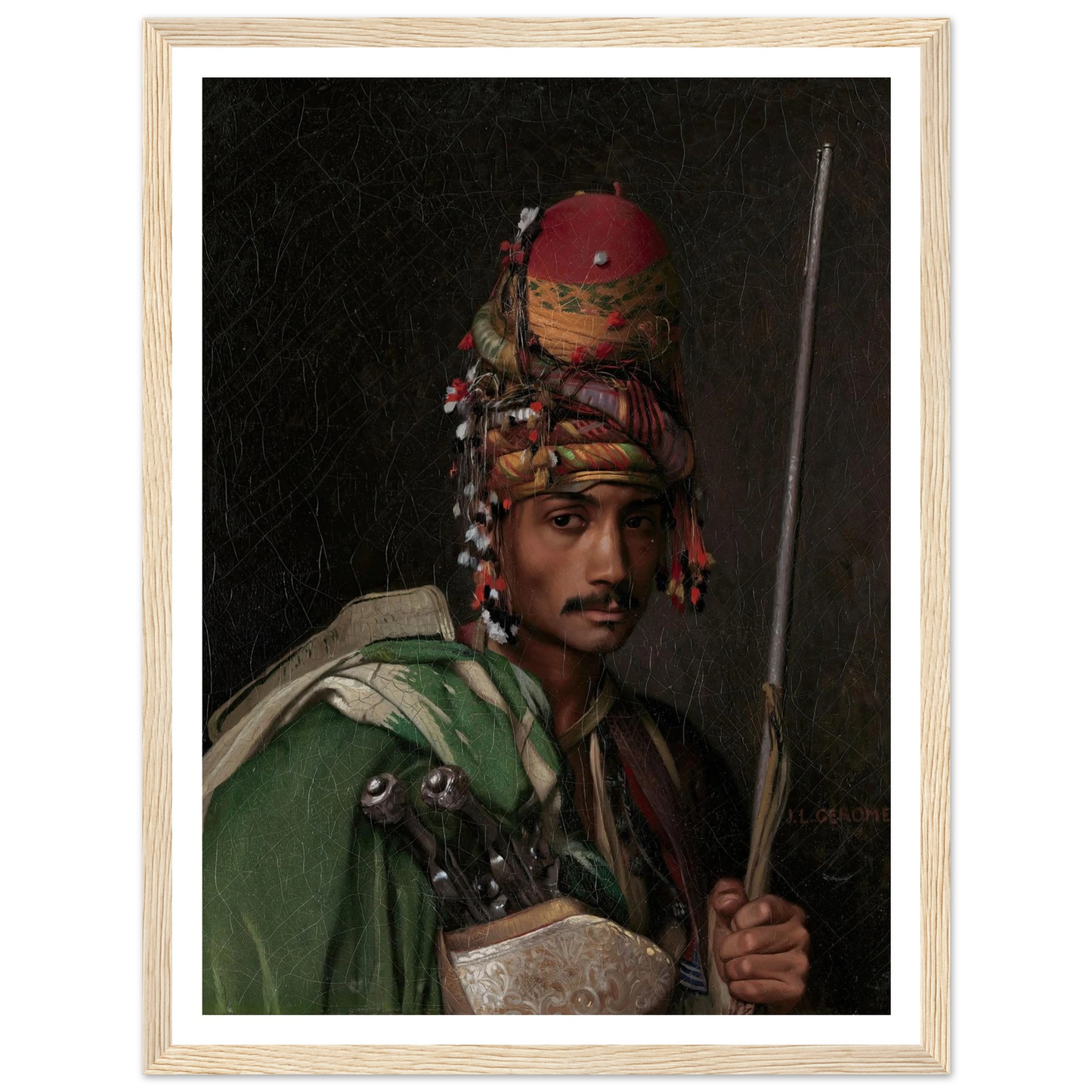 Bashi-Bazouk (ca. 1868–69) Art Print | Jean Leon Gerome - Framed Poster - 30x40 cm / 12x16″ - Black frame