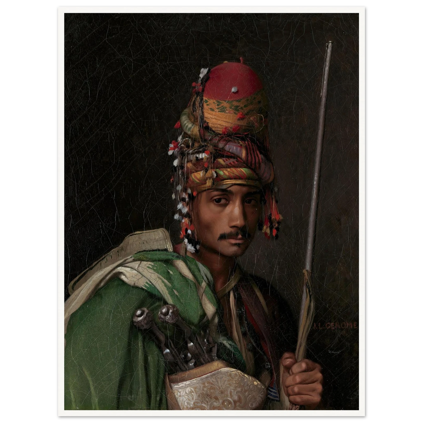 Bashi-Bazouk (ca. 1868–69) Art Print | Jean Leon Gerome - Framed Poster - 30x40 cm / 12x16″ - Black frame