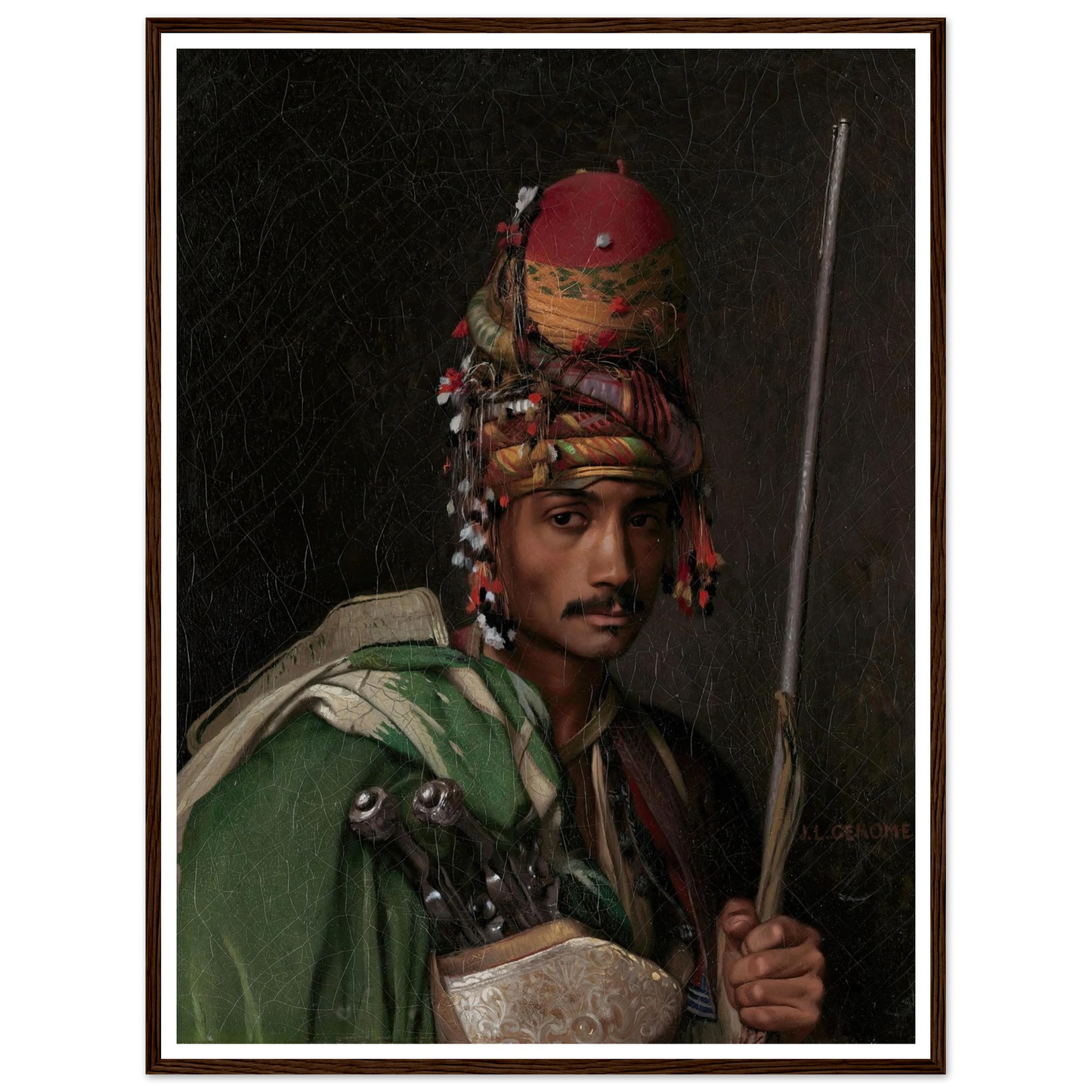 Bashi-Bazouk (ca. 1868–69) Art Print | Jean Leon Gerome - Framed Poster - 30x40 cm / 12x16″ - Black frame