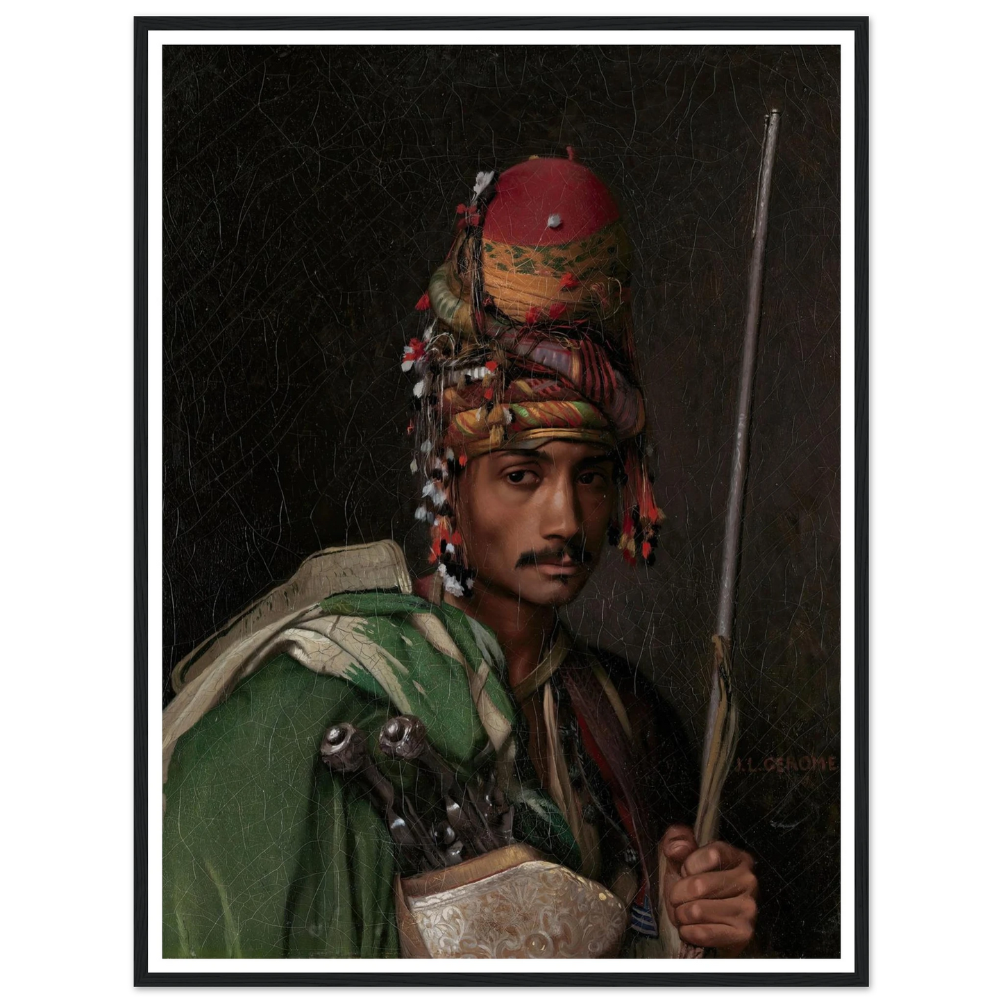 Bashi-Bazouk (ca. 1868–69) Art Print | Jean Leon Gerome - Framed Poster - 30x40 cm / 12x16″ - Black frame