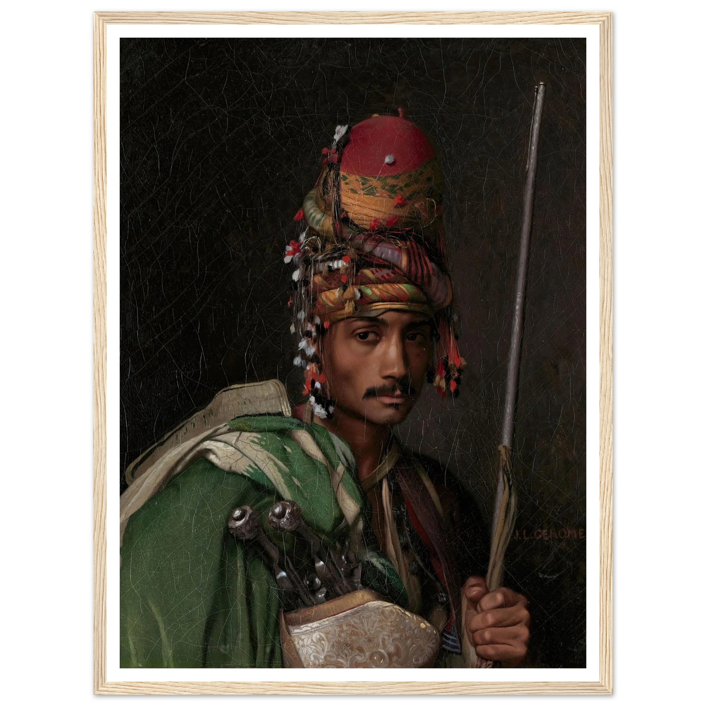 Bashi-Bazouk (ca. 1868–69) Art Print | Jean Leon Gerome - Framed Poster - 30x40 cm / 12x16″ - Black frame