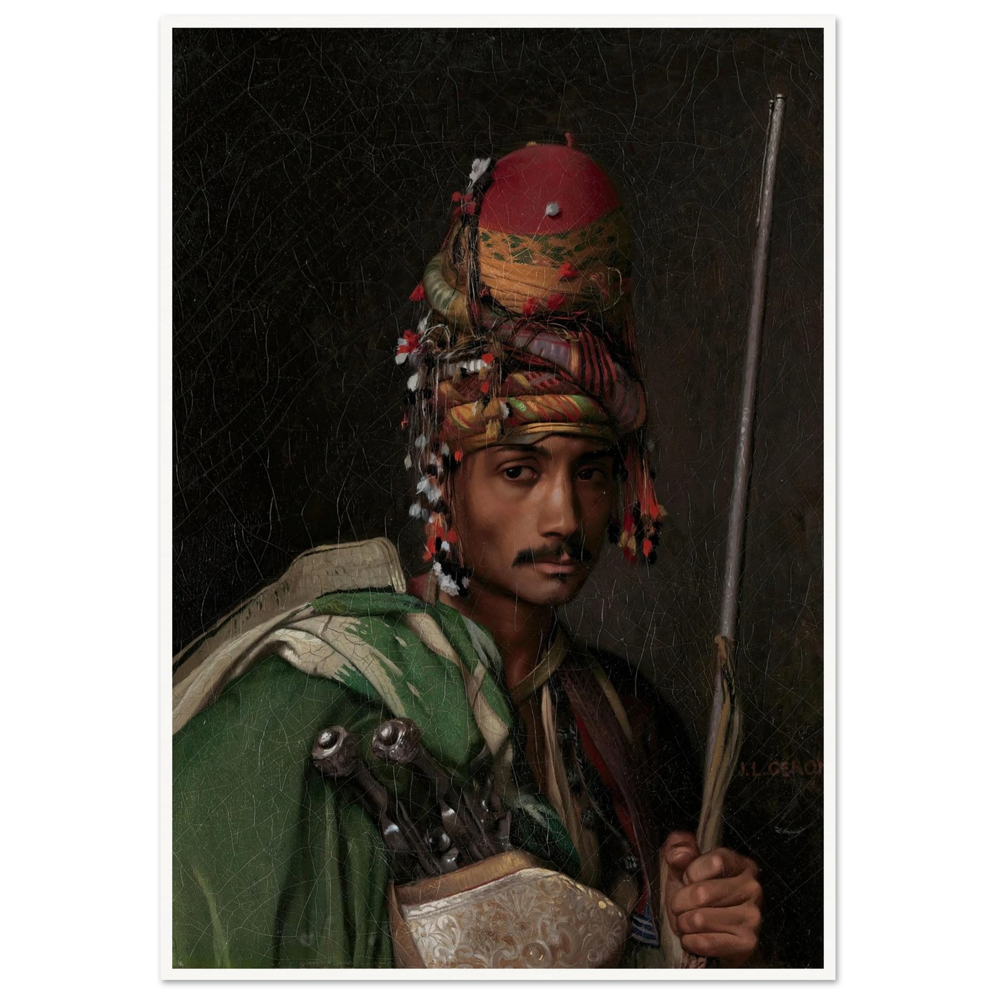 Bashi-Bazouk (ca. 1868–69) Art Print | Jean Leon Gerome - Framed Poster - 30x40 cm / 12x16″ - Black frame