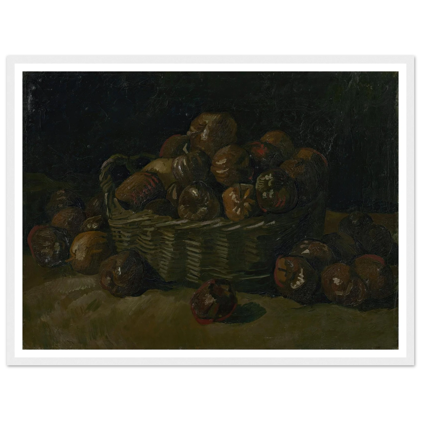 Basket of apples (1885) Art Print | Vincent van Gogh - Framed Poster - 30x40 cm / 12x16″ - Black frame