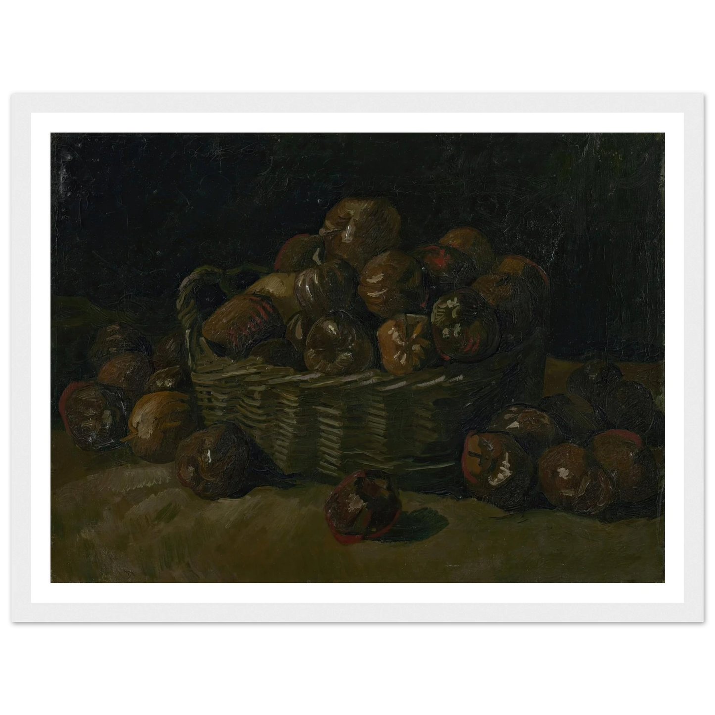 Basket of apples (1885) Art Print | Vincent van Gogh - Framed Poster - 30x40 cm / 12x16″ - Black frame