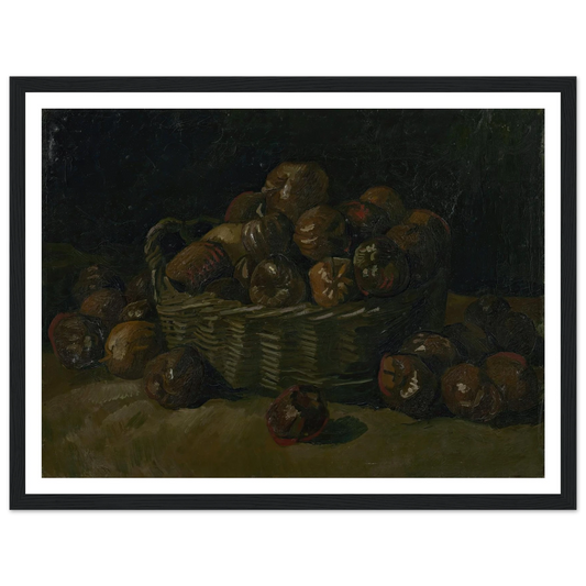 Basket of apples (1885) Art Print | Vincent van Gogh - Framed Poster - 30x40 cm / 12x16″ - Black frame