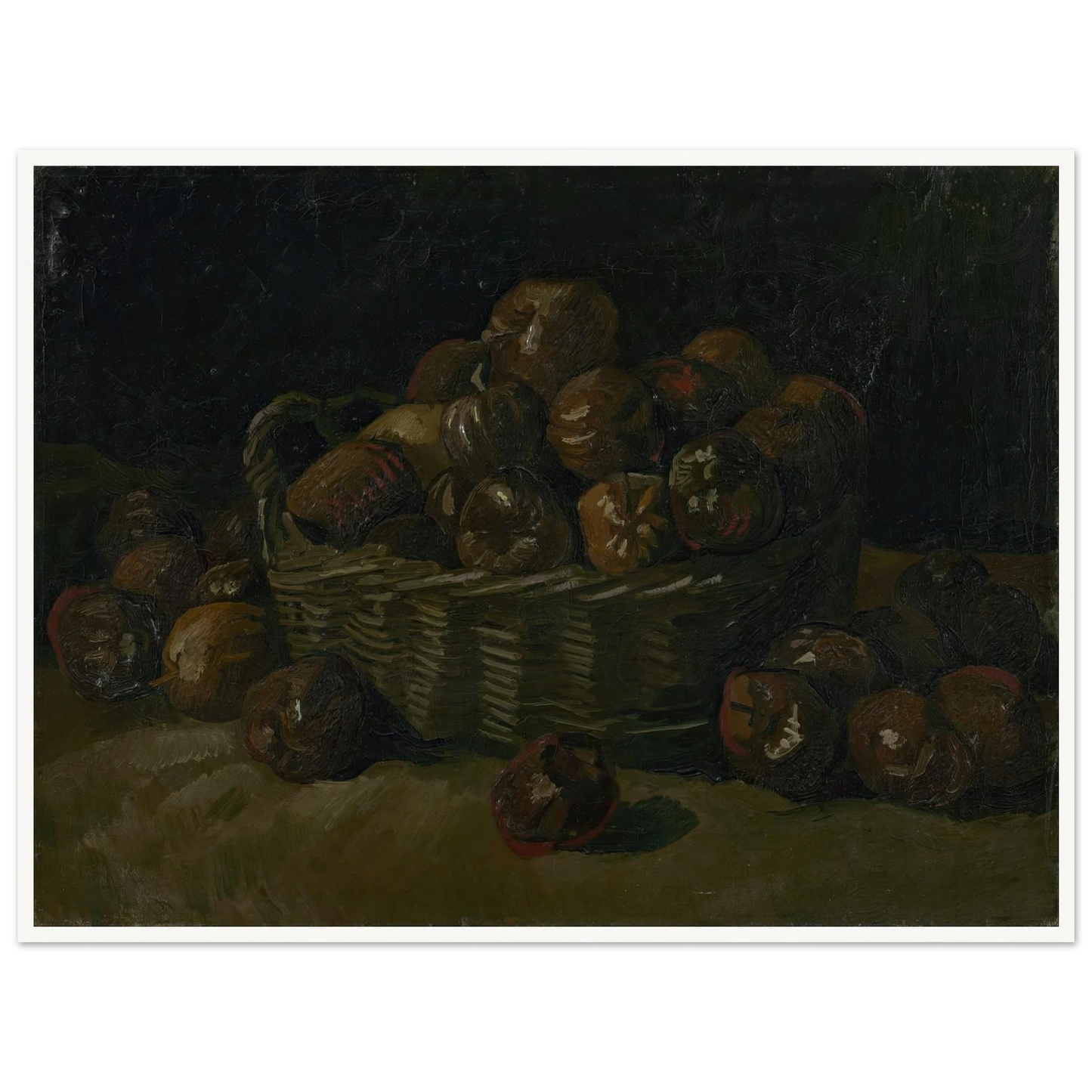 Basket of apples (1885) Art Print | Vincent van Gogh - Framed Poster - 30x40 cm / 12x16″ - Black frame