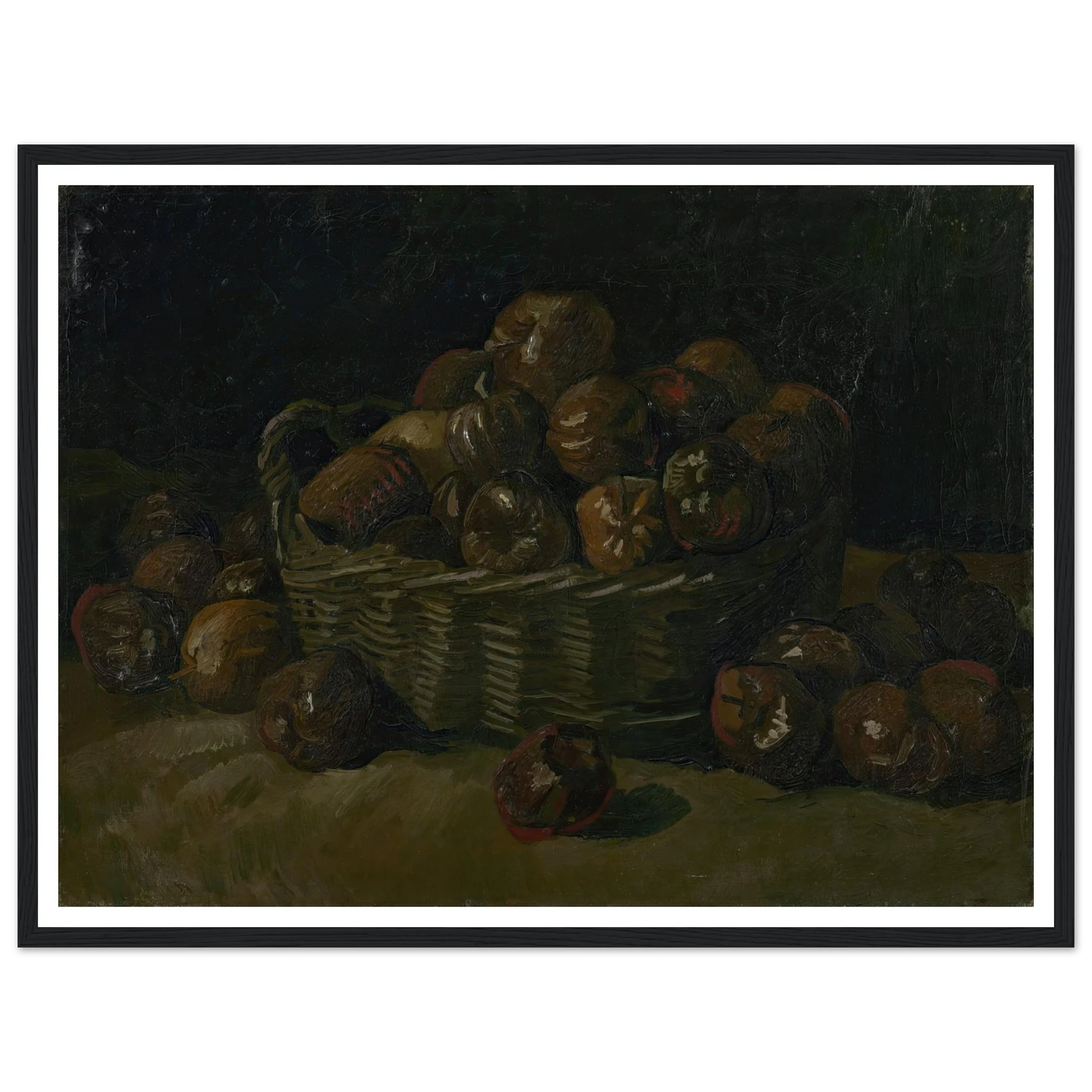 Basket of apples (1885) Art Print | Vincent van Gogh - Framed Poster - 30x40 cm / 12x16″ - Black frame