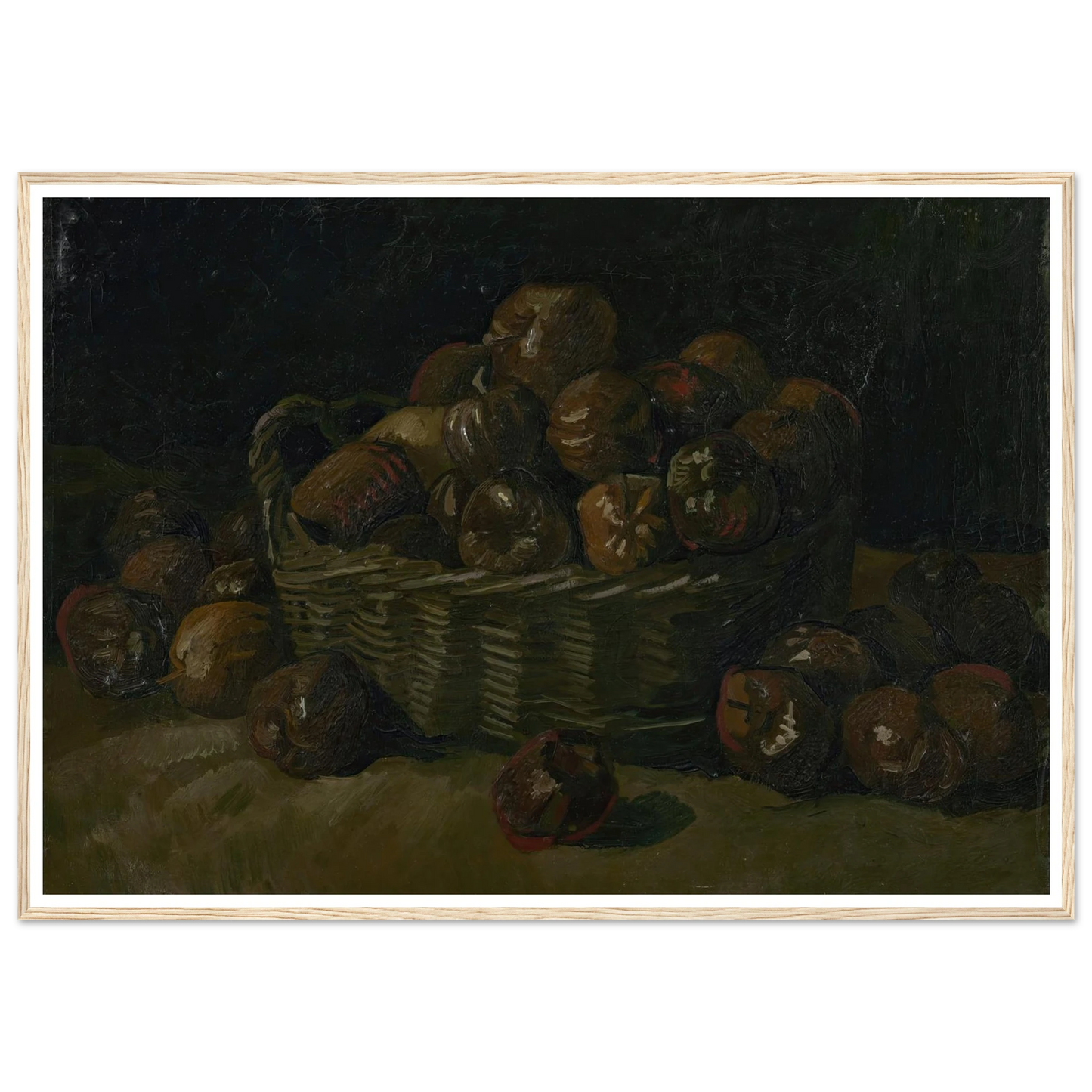 Basket of apples (1885) Art Print | Vincent van Gogh - Framed Poster - 30x40 cm / 12x16″ - Black frame