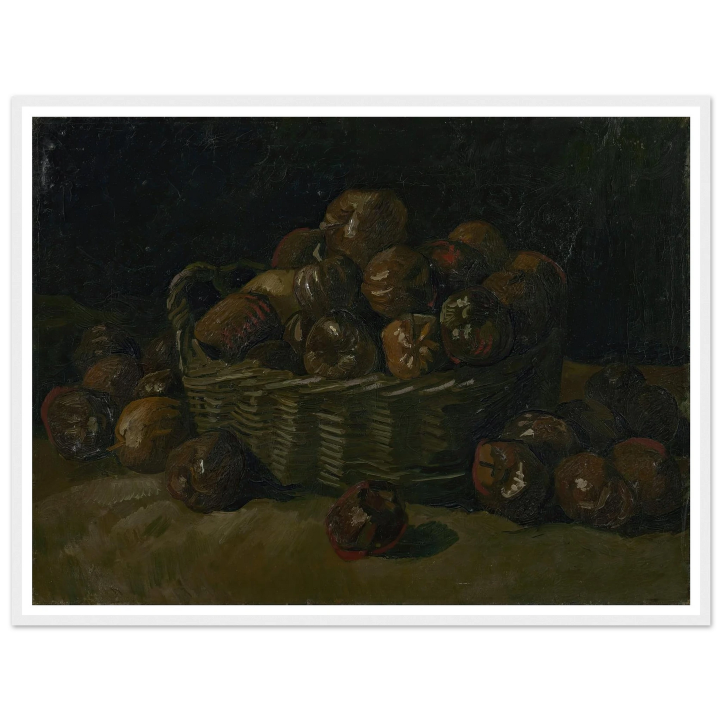 Basket of apples (1885) Art Print | Vincent van Gogh - Framed Poster - 30x40 cm / 12x16″ - Black frame