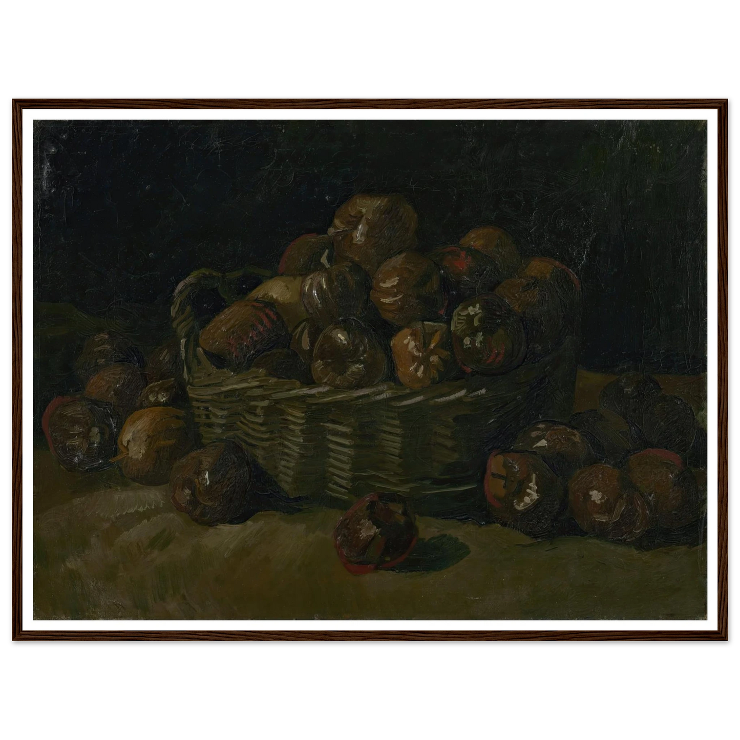 Basket of apples (1885) Art Print | Vincent van Gogh - Framed Poster - 30x40 cm / 12x16″ - Black frame