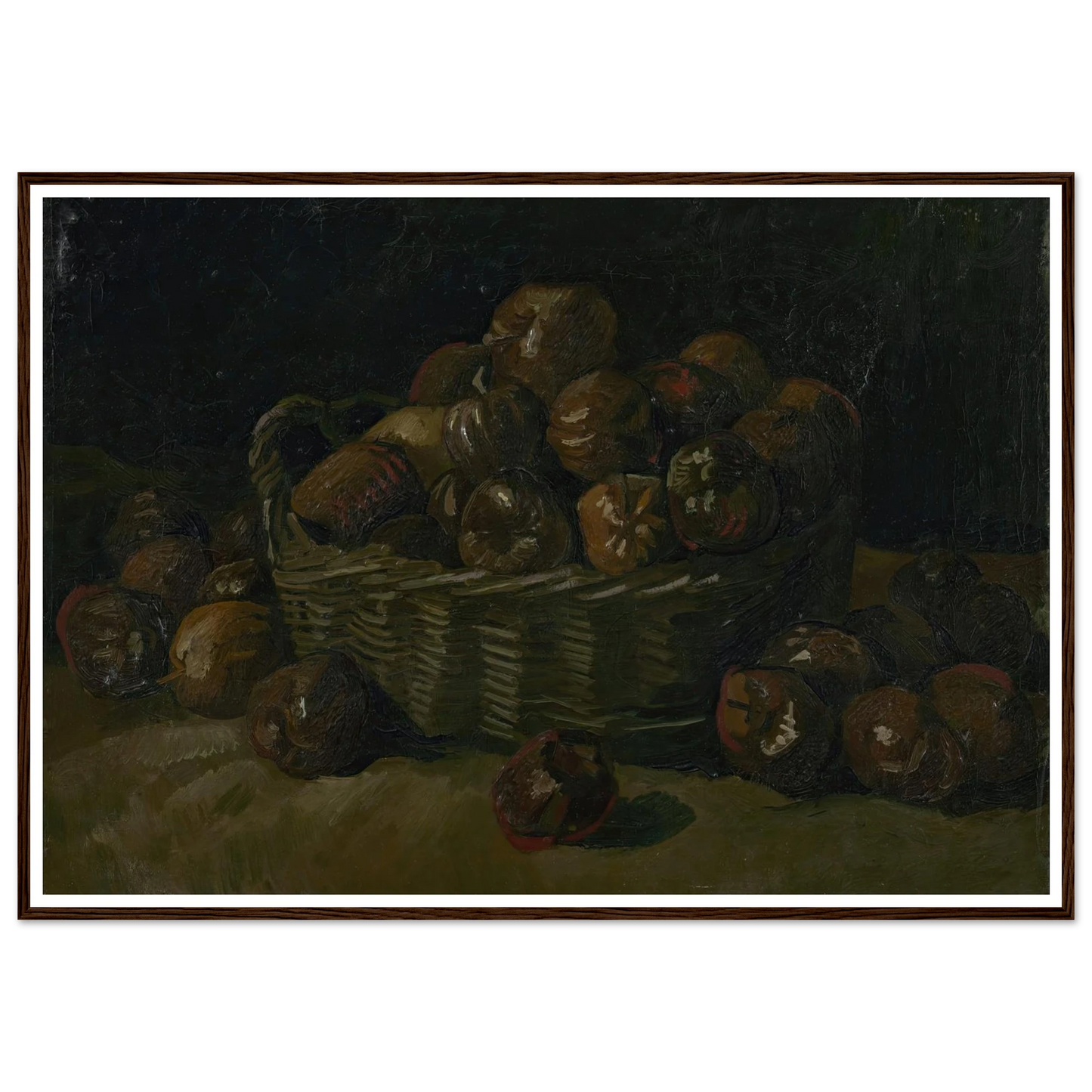 Basket of apples (1885) Art Print | Vincent van Gogh - Framed Poster - 30x40 cm / 12x16″ - Black frame